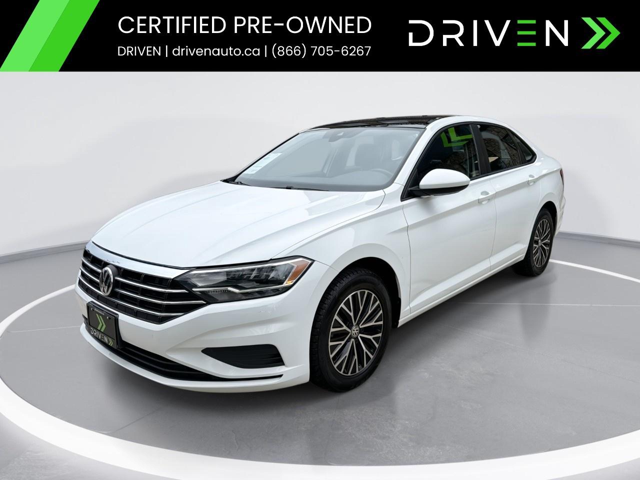 <p><strong>SPECIAL FINANCE PRICE: $17,995</strong></p><p><strong>CASH PRICE: $19,995</strong></p><p><span style=color:rgb( 0 , 0 , 0 )>Experience premium comfort and German engineering in this 2021 Volkswagen Jetta! Enjoy <strong>leather seating, heated & ventilated front seats, panoramic sunroof, digital cockpit, navigation, Apple CarPlay & Android Auto, premium Fender audio, heated steering wheel, keyless entry/start, dual-zone climate control, 17 alloy wheels, LED lighting</strong> and more.</span></p><p><span style=color:rgb( 0 , 0 , 0 )>Safety is covered with <strong>Front Assist with Autonomous Emergency Braking, Blind Spot Monitoring, Rear Traffic Alert, Adaptive Cruise Control, Lane Assist, rearview camera</strong> and advanced stability/traction control.</span></p> <p><span style=color:black>This vehicle is in<strong>excellent showroom condition</strong>and backed by the<strong>DRIVEN Certified Advantage Program</strong>for complete peace of mind.</span></p><p><span style=color:black><strong>INSPECTION & CERTIFICATION</strong></span></p><p><span style=color:black>This vehicle has undergone a<strong>comprehensive 150-point inspection</strong>by licensed in-house mechanics, assessing its cosmetic, mechanical, and safety condition. It comes<strong>DRIVEN Certified</strong>, which includes our<strong>30-Day / 2,500KM Vehicle Assurance Program</strong>covering any mechanical issues within that period.</span></p><p><span style=color:black><strong>DRIVEN CERTIFIED ADVANTAGE PROGRAM  INCLUDED FOR ALL BUYERS</strong></span></p><p><span style=color:black> 30-Day / 2,500KM Vehicle Assurance Program  Ontario-wide delivery available  Free Carfax Vehicle History Report  Access to Industry-Leading Warranty & GAP Programs  WALKAWAY Protection Available  Fresh Oil Change & New Cabin Air Filter  Meticulously Reconditioned & Professionally Detailed Vehicles</span></p><p><span style=color:black><strong>FINANCING AVAILABLE</strong></span></p><p><span style=color:black>All credit types are welcome! Whether youre a<strong>first-time buyer</strong>,<strong>newcomer to Canada</strong>, or<strong>rebuilding credit</strong>, our<strong>Equifax Certified Finance Team</strong>works to secure your best approval.</span></p><p><span style=color:black>Special Financing Programs are available for an additional<strong>$999</strong>, covering the expert services we provide to secure the<strong>lowest rates, best approvals, and most flexible terms</strong>.</span></p><p><span style=color:black>The<strong>Special Finance Price</strong>reflects a dealer discount and is available only when financing is arranged through<strong>DRIVEN</strong>, on approved credit (O.A.C.). Customers paying cash or using outside financing will pay the full<strong>cash price</strong>listed above.</span></p><p><span style=color:black><strong>CONVENIENCE & EXPERIENCE</strong></span></p><p><span style=color:black> State-of-the-Art Facility in Newmarket, ON  Hundreds of 5-Star Google Reviews  Recognized for expertise and trust  Transparent, Pressure-Free Consultations  Top Dollar for Trades  Well buy your vehicle even if you dont buy ours</span></p><p><span style=color:black><strong>ABOUT DRIVEN</strong></span></p><p><span style=color:black><strong>DRIVEN</strong> Anything but your typical dealership. Your one-stop destination for<strong>buying, selling, and servicing vehicles</strong>, built on transparency, trust, and a people-first approach.</span></p><p><span style=color:black>Visit us today at<strong>220 Mulock Drive, Newmarket, ON L3Y 9B7</strong> Or explore our full inventory and get<strong>pre-approved in minutes</strong>with<strong>no credit impact</strong>at</span><a target=_blank rel=noopener noreferrer nofollow href=http://www.drivenauto.ca><span style=color:blue>www.drivenauto.ca</span></a></p><p><span style=color:black>In accordance with<strong>OMVIC regulations</strong>, the listed<strong>cash price</strong>is the total all-in price excluding taxes and licensing. The<strong>Special Financing Price</strong>reflects dealer incentives available only when financing is arranged through DRIVEN (O.A.C.).</span></p><p><span style=color:black>***Although every effort is made to ensure accuracy, we are not responsible for any errors or omissions. Prices and availability may change without notice. Please call or email us directly to confirm details.***</span></p>