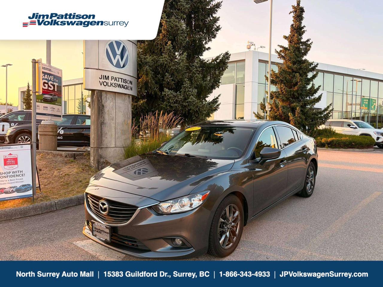 This 2017 Mazda6 GS is the kind of car that reminds you why driving can feel good. It&rsquo;s sleek, confident, and beautifully designed &mdash; the type of sedan that turns a simple commute into a moment of calm, control, and quiet enjoyment. Mazda built the 6 with emotion in mind, and you can feel it the second you sit behind the wheel.

The exterior has that unmistakable Mazda presence: long, flowing lines, a bold front grille, and a stance that looks athletic even when parked. Inside, the cabin feels warm, refined, and thoughtfully crafted. Everything is exactly where it should be, giving you that sense of harmony every time you drive.

The 2.5L Skyactiv engine delivers smooth, responsive power while staying impressively fuel-efficient. It&rsquo;s the perfect balance &mdash; enough pep to make the drive fun, yet refined enough to stay comfortable on long trips. Whether you&rsquo;re cruising through Surrey or heading out on the highway, the Mazda6 feels planted, confident, and genuinely enjoyable.

This Mazda6 has been cared for and kept in great condition &mdash; the kind of sedan you can trust from day one. It&rsquo;s stylish, comfortable, and built with the kind of craftsmanship that makes you appreciate the details.

If you&rsquo;re looking for a car that feels refined, reliable, and genuinely enjoyable to own, this is the one that makes you say yes the moment you see it.

Send a message now to book your test drive &mdash; feel the Mazda6 difference for yourself before someone else takes it home.Price includes dealer administration fee ($695) and VSA transaction levy ($10). Finance placement fee ($495) if applicable, GST and PST are additional. D#31297 Contact us today. TEXT our sales team directly at (604) 265-9157