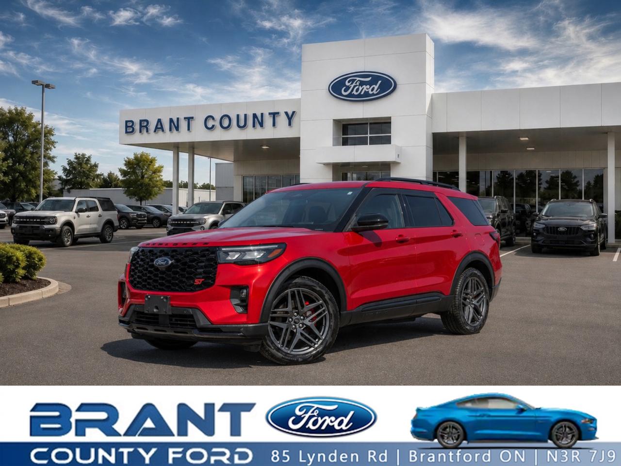 Used 2025 Ford Explorer ST 4WD SUPER LOW KM PANO ROOF 6 PASSENGER for sale in Brantford, ON