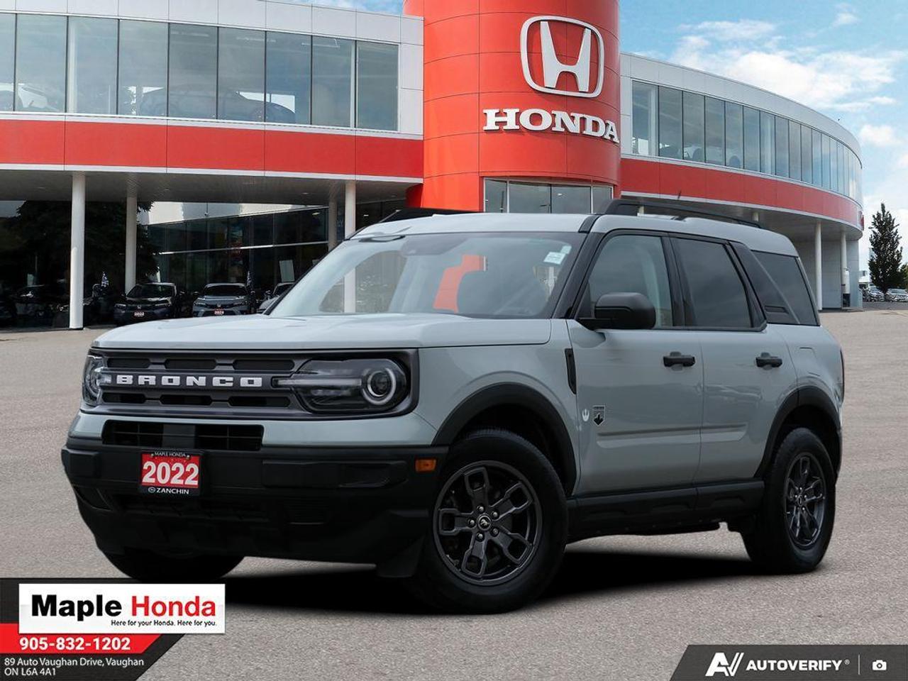 New Price! 2022 Ford Bronco Sport Big Bend Heated Seats| Power Windows| Power Locks| Carplay

Odometer is 45750 kilometers below market average!

4WD 8-Speed Automatic 1.5L EcoBoost


Why Buy from Maple Honda? REVIEWS: Why buy an used car from Maple Honda? Our reviews will answer the question for you. We have over 2,500 Google reviews and have an average score of 4.9 out of a possible 5. Who better to trust when buying an used car than the people who have already done so? DEPENDABLE DEALER: The Zanchin Group of companies has been providing new and used vehicles in Vaughan for over 40 years. Since 1973 our standards of excellent service and customer care has enabled us to grow to over 34 stores in the Great Toronto area and beyond. Still family owned and still providing exceptional customer care. WARRANTY / PROTECTION: Buying an used vehicle from Maple Honda is always a safe and sound investment. We know you want to be confident in your choice and we want you to be fully satisfied. Thats why ALL our used vehicles come with our limited warranty peace of mind package included in the price. No questions, no discussion - 30 days safety related items only. From the day you pick up your new car you can rest assured that we have you covered. TRADE-INS: We want your trade! Looking for the best price for your car? Our trade-in process is simple, quick and easy. You get the best price for your car with a transparent, market-leading value within a few minutes whether you are buying a new one from us or not. Our Used Sales Department is ALWAYS in need of fresh vehicles. Selling your car? Contact us for a value that will make you happy and get paid the same day. Https:/www.maplehonda.com.

Easy to buy, easy for servicing. You can find us in the Maple Auto Mall on Jane Street north of Rutherford. We are close both Canadas Wonderland and Vaughan Mills shopping centre. Easy to call in while you are shopping or visiting Wonderland, Maple Honda provides used Honda cars and trucks to buyers all over the GTA including, Toronto, Scarborough, Vaughan, Markham, and Richmond Hill. Our low used car prices attract buyers from as far away as Oshawa, Pickering, Ajax, Whitby and even the Mississauga and Oakville areas of Ontario. We have provided amazing customer service to Honda vehicle owners for over 40 years. As part of the Zanchin Auto group we offer dependable service and excellent customer care. We are here for you and your Honda.