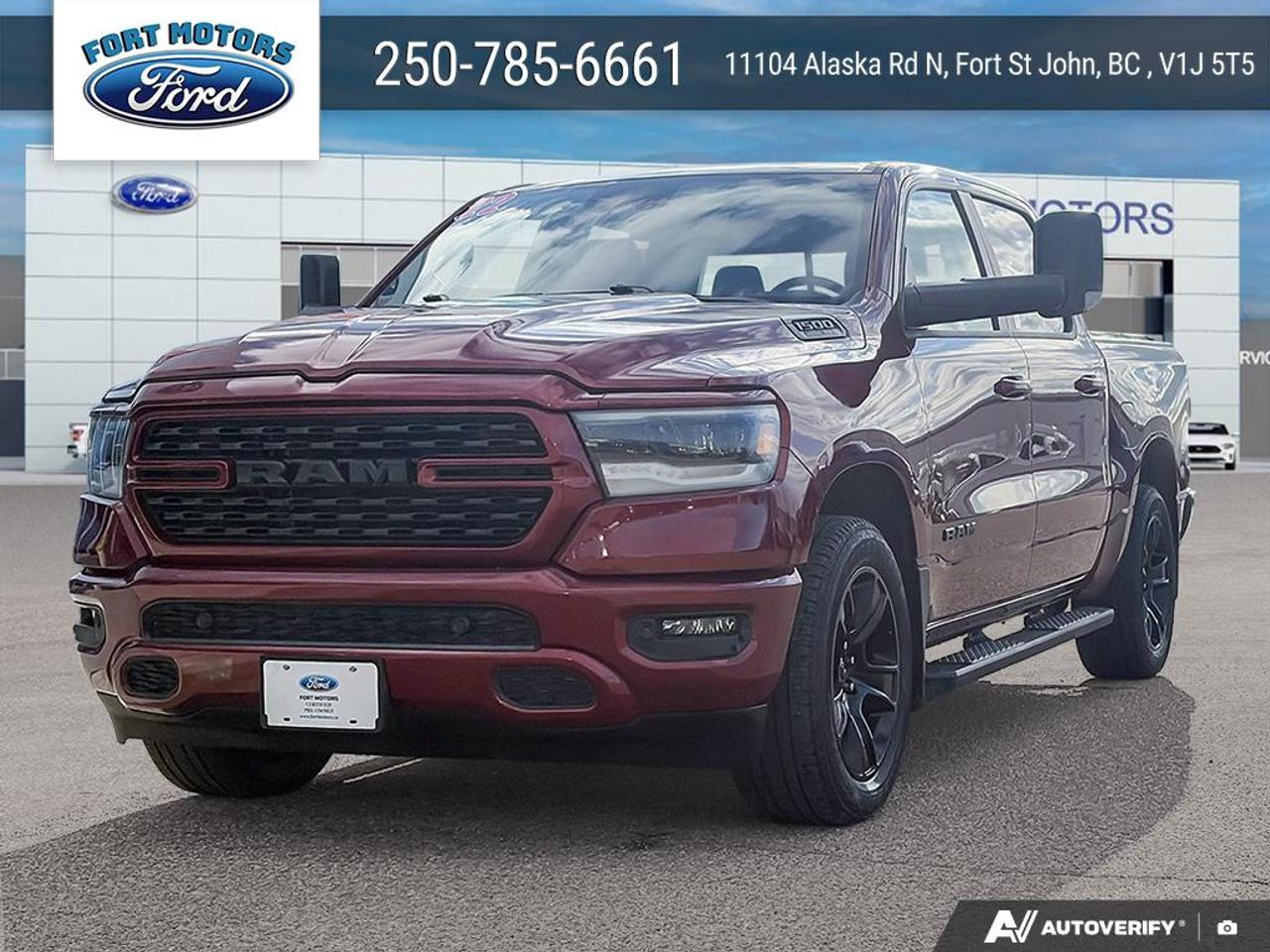 Red 2022 RAM 1500 Pickup Truck Four-Wheel Drive Automatic