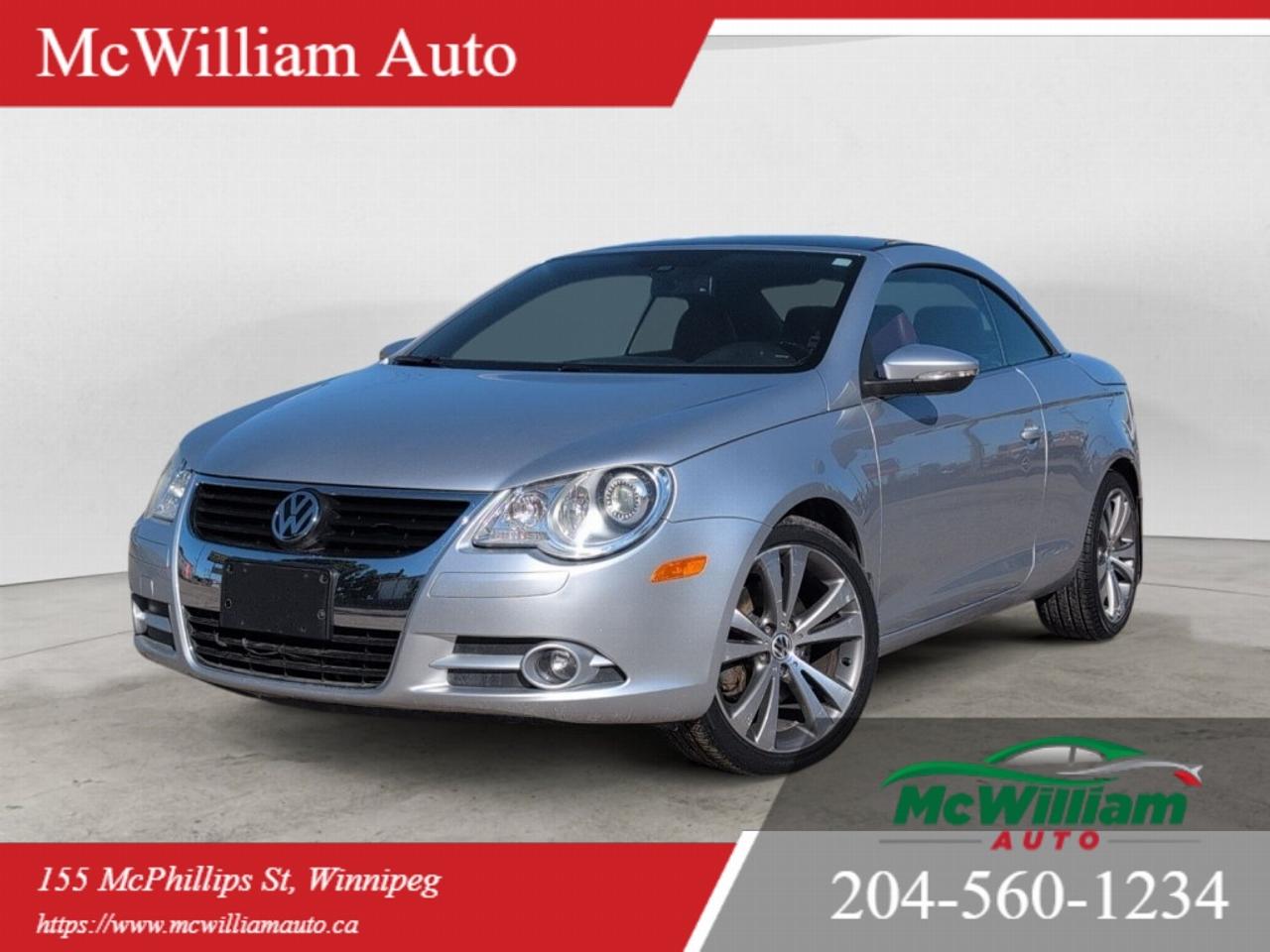 <br>At McWilliam Auto, we operate as a one-price dealership. Our vehicles are competitively priced from the start to offer exceptional value and a transparent buying experience. All vehicle prices are firm and non-negotiable.in.MECHANICAL / PERFORMANCE<br><br>2.0L Turbocharged 4-Cylinder Engine<br>6-Speed Automatic DSG Transmission<br>Front-Wheel Drive<br>Sport-Tuned Suspension<br>Electronic Stability Control<br>Traction Control<br>4-Wheel Disc Brakes<br>Electromechanical Power SteeringSAFETY<br><br>Front and Side Airbags<br>Side Curtain Protection System<br>Electronic Stability Control<br>Traction Control System<br>4-Wheel Anti-Lock Braking System (ABS)<br>Brake Assist<br>Rear Parking Sensors<br>Tire Pressure Monitoring System<br>Daytime Running Lights<br>Child Safety LocksTECHNOLOGY / INFOTAINMENT<br><br>Premium Audio System<br>AM/FM/CD Audio System<br>Bluetooth Hands-Free Calling<br>Auxiliary Audio Input<br>Steering Wheel Audio Controls<br>Physical Audio Equalizer Controls<br>Multi-Function Driver Information DisplayCOMFORT / INTERIOR<br><br>Power Retractable Hardtop Convertible<br>Red Leather Interior<br>Heated Front Seats<br>Dual-Zone Automatic Climate Control<br>Power Driver Seat<br>Power Front Passenger Seat<br>Leather-Wrapped Steering Wheel<br>Power Windows<br>Power Door Locks<br>Cruise Control<br>Tilt and Telescopic Steering Wheel<br>Auto-Dimming Rearview MirrorEXTERIOR / STYLING<br><br>Power Retractable Hardtop<br>17-Inch Alloy Wheels<br>Fog Lights<br>Chrome Exterior Trim<br>Power Heated Exterior Mirrors<br>Body-Coloured Door Handles<br>Wind Deflector<br>Rear Parking Sensors<br><br>DEALER PERMIT No. 4611<br>Stock Number#4976<br>McWilliam Auto, 155 McPhillips Street, Winnipeg MB<br><br>IMPORTANT DISCLAIMER: This vehicle is a used vehicle, all the features and information may not be accurate from the descriptions above, please check the vehicle in person and confirm for your self.