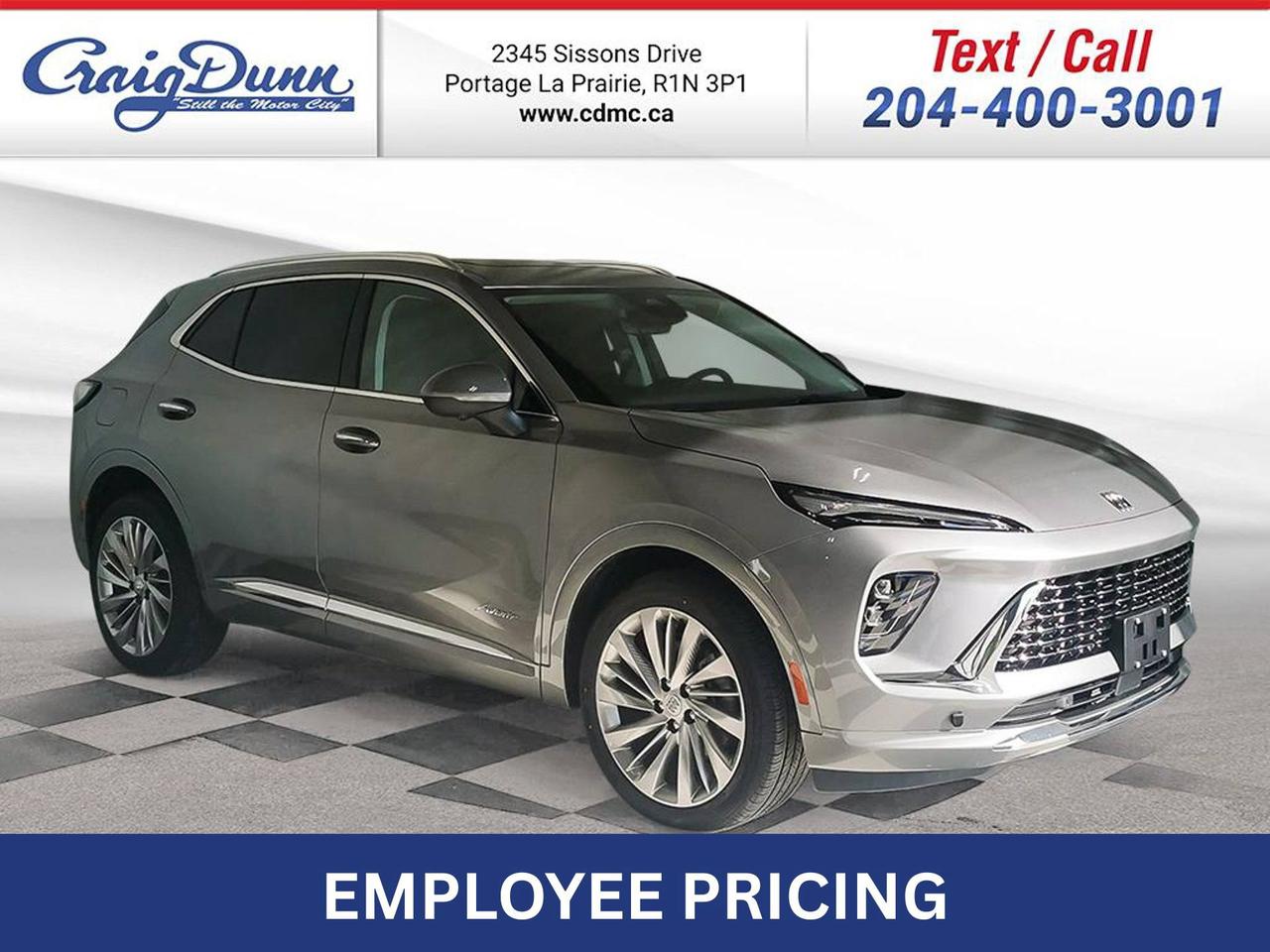 * ULTRA-WIDE 30 DIAGONAL SCREEN * POWER MOONROOF * Driver Seat Massage, Power Seats, Leather Seating, Adaptive Cruise Control, 20 Alloy Wheels, Lane Keep Assist, XM Satellite Radio and the 2.0L Turbo Engine feature this 2026 Buick Envision Avenir AWD.  MANITOBAS LOWEST INTERNET PRICE  Text us at 204-400-3001 for more info!  Price does not include GST or PST.  Dealer Permit #0559