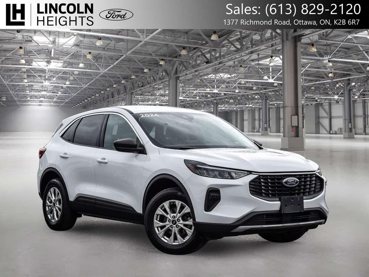 Contact us now: (613) 829-2120  Recent Arrival!      Odometer is 2021 kilometers below market average!    2024 Ford 4D Sport Utility Escape Oxford White      AWD 1.5L EcoBoost      A quality Lincoln Heights Ford Pre Owned Special!, AWD.    Here at Lincoln Heights we offer many options to help you find the vehicle that is right for you! Our New Vehicles come with a 3-year/60,000 km Major Component warranty and a 5-year/100,000 km Powertrain warranty. All of our Used Vehicles come with a Carfax Report and are delivered with a 3-month/5,000 km Major Component warranty or the remainder of the manufacture warranty, whichever is greater. Taxes and licensing extra, contact us at 613-829-2120 for more details!