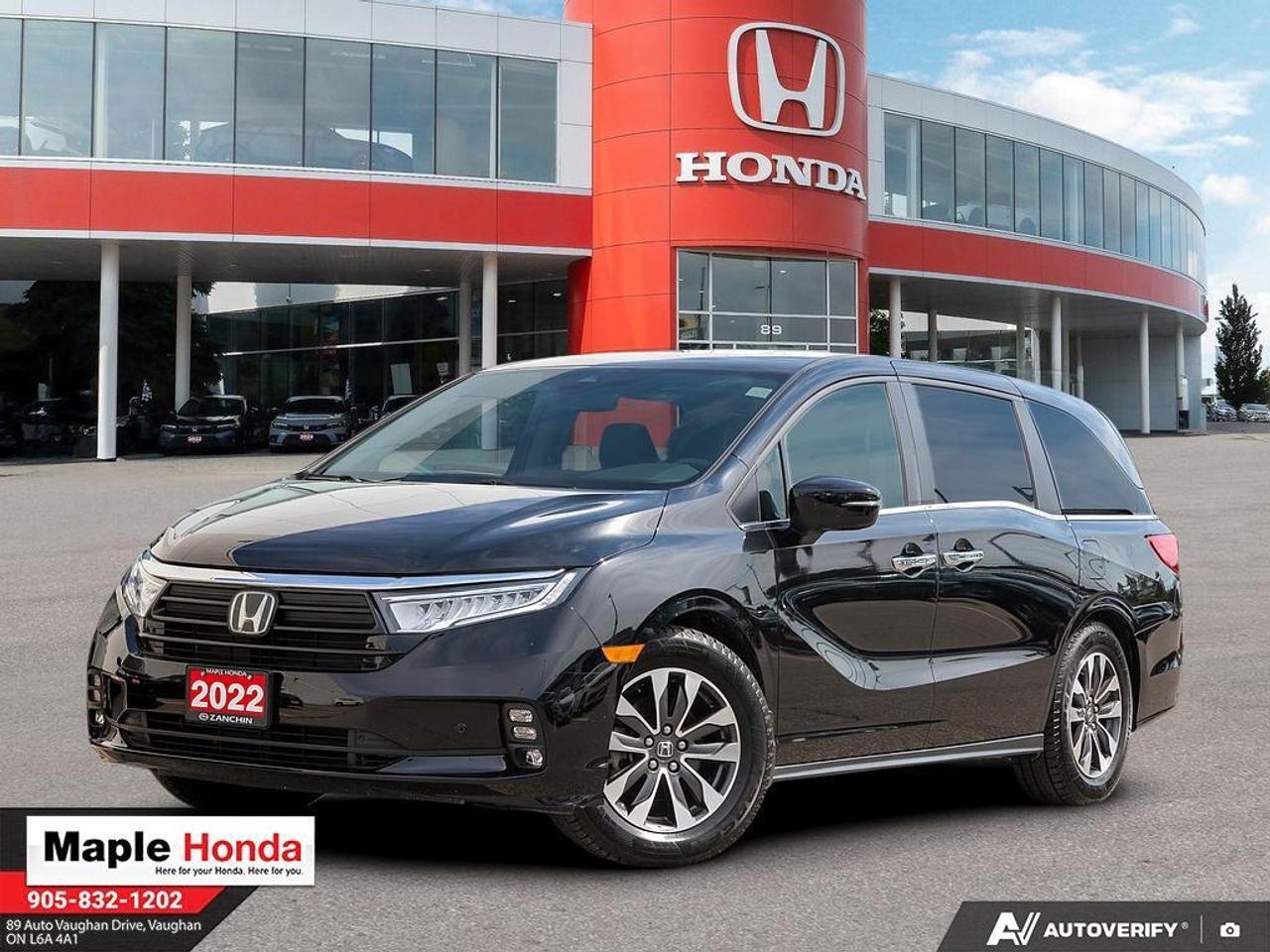 2022 Honda Odyssey EX-L Leather Seats| DVD| Sunroof| Heated Seats| Auto St

Odometer is 32977 kilometers below market average!

EX-L Leather Seats| DVD| Sunroof| Heated Seats| Auto St FWD 10-Speed Automatic V6

Certified.

Certification Program Details: * 7 year / 160,000 km Power Train Warranty whichever comes first. This is an additional 2 year/60,000 kms beyond the original factory Power Train warranty. Honda Certified Used Vehicles also have the option to upgrade to a Honda Plus Extended Warranty * Vehicle history report. Access to My Honda * Multipoint Inspection * 24 hours/day, 7 days/week * 7 day/1,000 km exchange privilege whichever comes first * Exclusive finance rates on Certified Pre-Owned Honda models AWD CVT

Why Buy from Maple Honda? REVIEWS: Why buy an used car from Maple Honda? Our reviews will answer the question for you. We have over 2,500 Google reviews and have an average score of 4.9 out of a possible 5. Who better to trust when buying an used car than the people who have already done so? DEPENDABLE DEALER: The Zanchin Group of companies has been providing new and used vehicles in Vaughan for over 40 years. Since 1973 our standards of excellent service and customer care has enabled us to grow to over 34 stores in the Great Toronto area and beyond. Still family owned and still providing exceptional customer care. WARRANTY / PROTECTION: Buying an used vehicle from Maple Honda is always a safe and sound investment. We know you want to be confident in your choice and we want you to be fully satisfied. That&rsquo;s why ALL our used vehicles come with our limited warranty peace of mind package included in the price. No questions, no discussion - 30 days safety related items only. From the day you pick up your new car you can rest assured that we have you covered. TRADE-INS: We want your trade! Looking for the best price for your car? Our trade-in process is simple, quick and easy. You get the best price for your car with a transparent, market-leading value within a few minutes whether you are buying a new one from us or not. Our Used Sales Department is ALWAYS in need of fresh vehicles. Selling your car? Contact us for a value that will make you happy and get paid the same day. Https:/www.maplehonda.com.

Easy to buy, easy for servicing. You can find us in the Maple Auto Mall on Jane Street north of Rutherford. We are close both Canada&rsquo;s Wonderland and Vaughan Mills shopping centre. Easy to call in while you are shopping or visiting Wonderland, Maple Honda provides used Honda cars and trucks to buyers all over the GTA including, Toronto, Scarborough, Vaughan, Markham, and Richmond Hill. Our low used car prices attract buyers from as far away as Oshawa, Pickering, Ajax, Whitby and even the Mississauga and Oakville areas of Ontario. We have provided amazing customer service to Honda vehicle owners for over 40 years. As part of the Zanchin Auto group we offer dependable service and excellent customer care. We are here for you and your Honda.