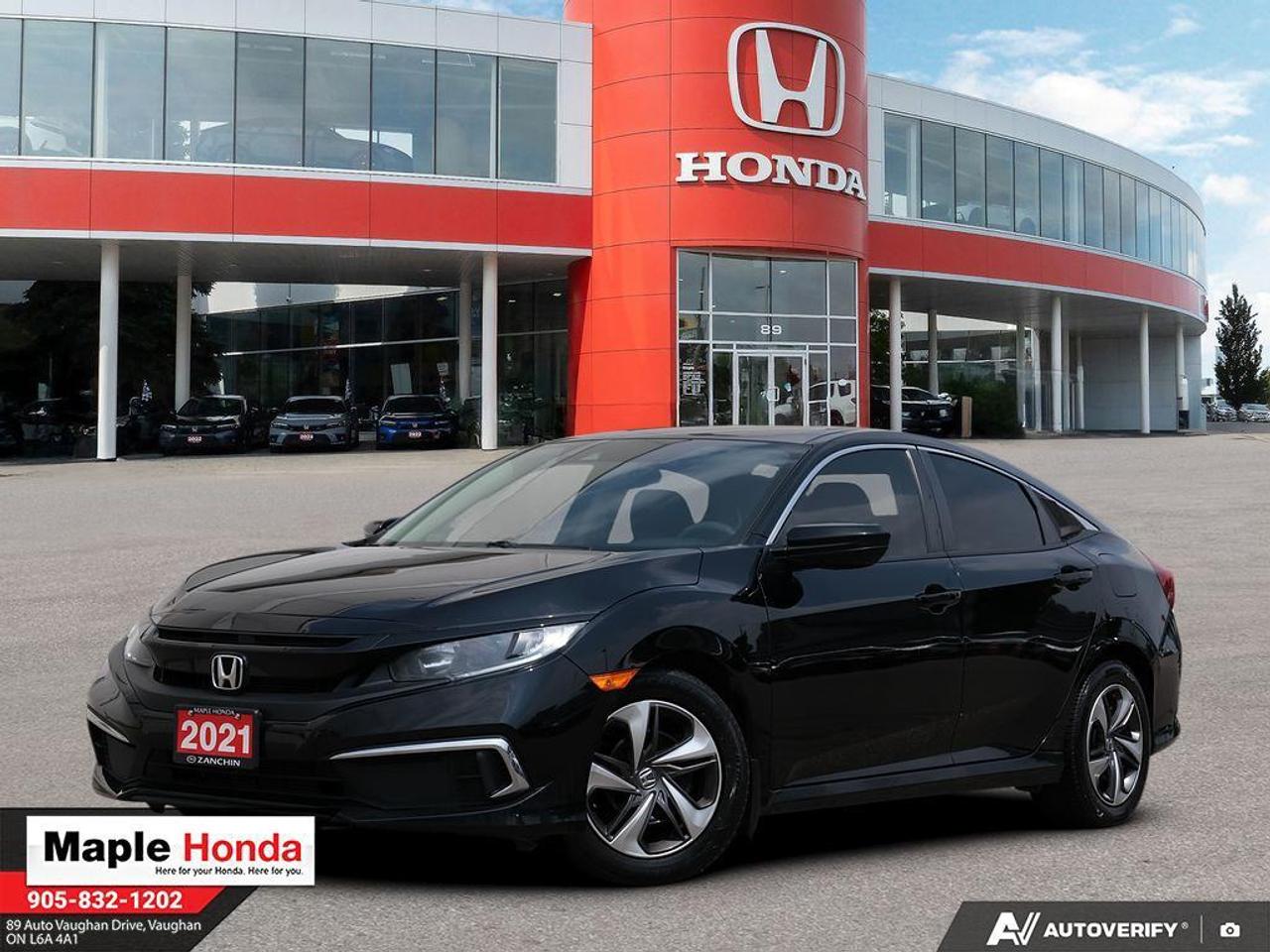 Recent Arrival!

Black Cloth.
2021 Honda Civic LX Carplay | Android Auto | Lane Assist


LX Carplay | Android Auto | Lane Assist FWD CVT 2.0L I4 DOHC 16V i-VTEC


Why Buy from Maple Honda? REVIEWS: Why buy an used car from Maple Honda? Our reviews will answer the question for you. We have over 2,500 Google reviews and have an average score of 4.9 out of a possible 5. Who better to trust when buying an used car than the people who have already done so? DEPENDABLE DEALER: The Zanchin Group of companies has been providing new and used vehicles in Vaughan for over 40 years. Since 1973 our standards of excellent service and customer care has enabled us to grow to over 34 stores in the Great Toronto area and beyond. Still family owned and still providing exceptional customer care. WARRANTY / PROTECTION: Buying an used vehicle from Maple Honda is always a safe and sound investment. We know you want to be confident in your choice and we want you to be fully satisfied. That&rsquo;s why ALL our used vehicles come with our limited warranty peace of mind package included in the price. No questions, no discussion - 30 days safety related items only. From the day you pick up your new car you can rest assured that we have you covered. TRADE-INS: We want your trade! Looking for the best price for your car? Our trade-in process is simple, quick and easy. You get the best price for your car with a transparent, market-leading value within a few minutes whether you are buying a new one from us or not. Our Used Sales Department is ALWAYS in need of fresh vehicles. Selling your car? Contact us for a value that will make you happy and get paid the same day. Https:/www.maplehonda.com.

Easy to buy, easy for servicing. You can find us in the Maple Auto Mall on Jane Street north of Rutherford. We are close both Canada&rsquo;s Wonderland and Vaughan Mills shopping centre. Easy to call in while you are shopping or visiting Wonderland, Maple Honda provides used Honda cars and trucks to buyers all over the GTA including, Toronto, Scarborough, Vaughan, Markham, and Richmond Hill. Our low used car prices attract buyers from as far away as Oshawa, Pickering, Ajax, Whitby and even the Mississauga and Oakville areas of Ontario. We have provided amazing customer service to Honda vehicle owners for over 40 years. As part of the Zanchin Auto group we offer dependable service and excellent customer care. We are here for you and your Honda.