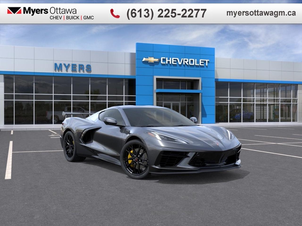 The 2027 Chevrolet Corvette features intuitive driver-centric technology and smart safety systems engineered to keep you connected and secure on every twist and turn.<br> <br>From the outside, the 2027 Chevrolet Corvette presents a dramatic, low-slung silhouette, striking lighting signatures, and athletic proportions that challenge the worlds most elite exotic cars. Inside, the cockpit surrounds the driver with premium materials, intuitive digital displays, and highly supportive seating designed to provide ultimate comfort and a true connection to the road. With its aggressive attitude, intelligent safety features, and a legendary reputation for pure driving excitement, the Corvette delivers a world-class sports car experience that elevates your daily routine.<br> <br>This Pitch Gray Metallic coupe has an Automatic transmission. This vehicle has been upgraded with the following features: Leather Seats, 19 inch Aluminum Wheels, Z51 Performance Package.<br><br> <br>To apply right now for financing use this link: <a href=https://creditonline.dealertrack.ca/Web/Default.aspx?Token=b35bf617-8dfe-4a3a-b6ae-b4e858efb71d&Lang=en target=_blank>https://creditonline.dealertrack.ca/Web/Default.aspx?Token=b35bf617-8dfe-4a3a-b6ae-b4e858efb71d&Lang=en</a><br> <br/><br><br> Come by and check out our fleet of 30+ used cars and trucks and 150+ new cars and trucks for sale in Ottawa.  o~o