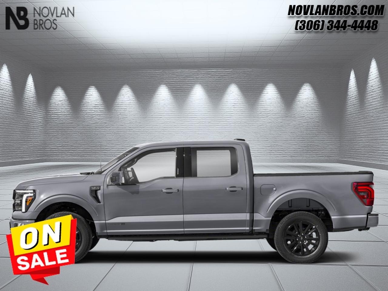<b>Sunroof, Tow Package!</b><br> <br> Check out our great inventory of new vehicles at Novlan Brothers!<br> <br>The 2026 Ford F-150 offers remarkable versatility and resiliency to support both demanding work and weekend adventures.<br> <br>The 2026 Ford F-150 combines proven leadership in toughness with smart innovation to deliver a truck built for real-world demands. Inside, the cabin features refined materials, intuitive tech and comfortable seating to support both driver and passengers on every journey. With its strong presence, flexible design and Fords legacy of dependability, the F-150 is ready for whatever work or play you throw its way.<br> <br>This Marsh Gray Crew Cab 4X4 pickup has an Automatic transmission and is powered by a 420HP 3.5L V6 Cylinder Engine. <br> <br> Our F-150s trim level is Platinum. This exceptional pickup commands attention with its striking black grille, body-coloured bumpers, directionally adaptive projector beam LED headlights, power running boards, and gloss black painted aluminum wheels. Inside, the ultra-refined cabin showcases sophisticated craftsmanship with aluminum and leather inserts, a heated leather steering wheel with auto tilt away, locking second row underseat storage, and unique multi-contour leather bucket seats featuring heating, ventilation, and Active Motion massage functionality. Every journey is further elevated by world-class tech and convenience, including a Head-Up Display, voice activated dual zone automatic air conditioning, power adjustable pedals, and a 12-inch SYNC 4 display integrated with a 14-speaker B&O Unleashed sound system and connected navigation. Finally, you can travel with ultimate peace of mind under the protection of cutting-edge safety features like BlueCruise driving technology, adaptive cruise control with stop and go, a blind spot information system with cross traffic alert, and a full aerial view camera system equipped with a cargo bed camera. This vehicle has been upgraded with the following features: Sunroof, Tow Package.<br><br> View the original window sticker for this vehicle with this url <b><a href=http://www.windowsticker.forddirect.com/windowsticker.pdf?vin=1FTFW7LD5TFB66841 target=_blank>http://www.windowsticker.forddirect.com/windowsticker.pdf?vin=1FTFW7LD5TFB66841</a></b>.<br> <br>To apply right now for financing use this link: <a href=http://novlanbros.com/credit/ target=_blank>http://novlanbros.com/credit/</a><br> <br/>Weve discounted this vehicle $14823. Total rebate of $2500 is reflected in the price. 3.99% financing for 84 months. <br> Payments from <b>$1482.29</b> monthly with $0 down for 84 months @ 3.99% APR O.A.C. ( Plus applicable taxes - Plus applicable fees / Federal Luxury Tax of $1413.00 included.). Incentives expire 2026-08-31. See dealer for details. <br><br><br> Come by and check out our fleet of 20+ used cars and trucks and 90+ new cars and trucks for sale in Paradise Hill.  o~o