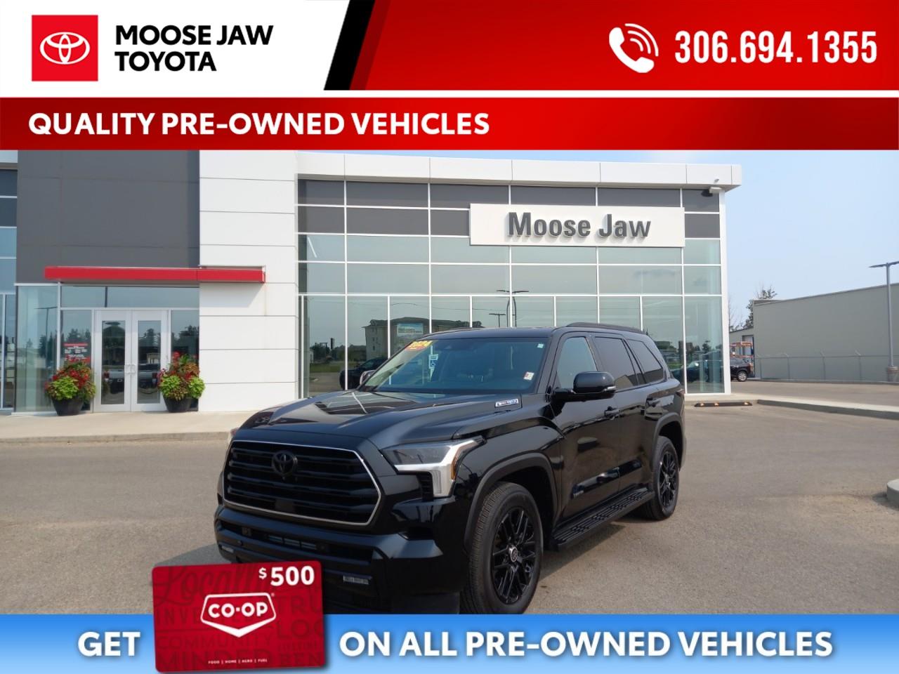 Used 2024 Toyota Sequoia Limited Toyota Certified with low mileage! for sale in Moose Jaw, SK