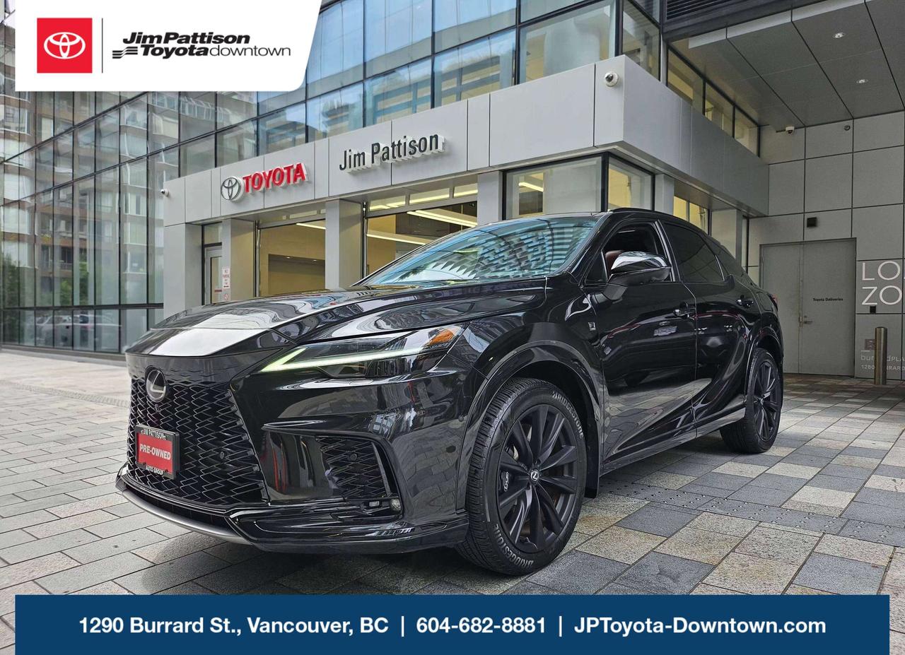 Experience the pinnacle of luxury and electrified power with this stunning 2024 Lexus RX 500h F Sport Performance. Boasting an accident-free history, this premium hybrid SUV offers ultimate peace of mind alongside exhilarating performance. It pairs a high-torque hybrid powertrain with aggressive F Sport styling and dynamic handling. Command the roads of Vancouver in a vehicle designed to turn heads.

Owner Protection Plan: Our Owner Protection Plan provides you with reassurance when you purchase a pre-owned automobile from the Jim Pattison Auto Group. The features include the following: 30-Day Powertrain Guarantee Drive away with the perfect vehicle for you and the peace of mind knowing that we stand behind each and every select pre-owned vehicle we sell. CARFAX Vehicle History Report We offer full transparency with every one of our select pre-owned vehicles. A CARFAX vehicle history report provides you with everything you need to know about your pre-owned vehicle of choice.  Detailed Cosmetic Reconditioning Comprehensive Mechanical & Safety Inspection Every Select pre-owned vehicle we offer has been rigorously inspected by a highly trained service technician to ensure safety, quality and provide peace of mind. 14-Day Owner Exchange Program Should any mechanical issue arise with the vehicle you have purchased that we are unable to resolve to your satisfaction, you may exchange it with the dealership you purchased it from for a suitable replacement within fourteen days of purchase. We will provide you a full credit towards your selected quality pre-owned replacement vehicle of equal or greater value. Subject to terms and conditions, see dealership for details. Lien-Free Guarantee We guarantee all our pre-owned vehicles are 100% lien free, one of many benefits of buying from a professional and licensed dealer. 
Price includes documentation fee ($595) and VSA transaction levy ($10). Finance placement fee ($495) if applicable, GST and PST are additional. D#30692 TEXT our sales team directly at (604) 265-9212
