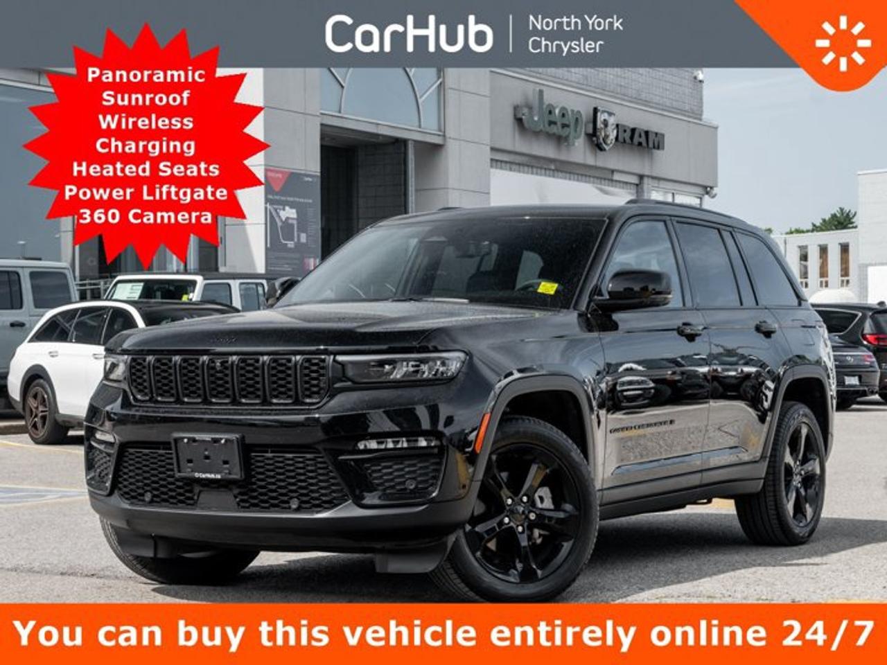 <p>2025 JEEP GRAND CHEROKEE LIMITED 4X4</p><p>Diamond Black Crystal Pearl / Global Black | Luxury Tech Group II | Black Appearance Package | Panoramic Sunroof | Trailer Tow Package | $7,875 in Factory Options</p><p>Introducing this exceptional 2025 Jeep Grand Cherokee Limited 4x4, finished in Diamond Black Crystal Pearl with a Global Black interior.</p><p>Powered by the 3.6L Pentastar V6 producing 293 horsepower and 260 lb-ft of torque, paired with an 8-speed automatic transmission, this premium SUV delivers smooth, confident power for daily driving, highway travel and family adventures.</p><p>This particular example carries a $77,740 original MSRP and has been thoughtfully equipped with $7,875 in factory options, creating an elevated combination of luxury, technology, capability and striking design.</p><p>Factory Upgrades & Added Value:</p><p>LUXURY TECH GROUP II: $2,295 in Added Value</p><p>This extensive package transforms the cabin with ventilated front seats, second-row window shades, a digital rearview mirror, wireless charging, a power tilt and telescoping steering column with memory, rain-sensing wipers and passive entry for the front doors, rear doors and liftgate. Surround View, an integrated off-road camera, Park-Sense front and rear assist with stop and Intersection Collision Assist further improve visibility and confidence.</p><p>BLACK APPEARANCE PACKAGE: $2,195 in Added Value</p><p>Gloss Black exterior accents, 20-inch Gloss Black aluminum wheels and performance-oriented all-season tires give this Grand Cherokee a sophisticated, athletic presence that stands apart from a conventional Limited.</p><p>COMMANDVIEW DUAL-PANE PANORAMIC SUNROOF: $1,895 in Added Value</p><p>The expansive glass roof brightens both seating rows and creates an open, upscale atmosphere, while giving passengers a more memorable view on every journey.</p><p>TRAILER TOW PACKAGE: $995 in Added Value</p><p>Equipped with heavy-duty engine cooling, rear load-levelling suspension, a Class IV hitch receiver, 4-pin and 7-pin wiring, trailer hitch zoom, automatic headlamp levelling and a full-size spare, this package adds practical capability for towing and recreational use. Always confirm specific towing limits and requirements with your CarHub representative.</p><p>DIAMOND BLACK CRYSTAL PEARL: $495 in Added Value</p><p>This premium metallic finish adds depth and richness to the exterior while pairing perfectly with the Black Appearance Package for a refined, monochromatic look.</p><p>Additional Equipment & Customer Value:</p><p>3.6L Pentastar V6 and 8-Speed Automatic</p><p>The proven V6 provides responsive performance with smooth power delivery, while the 8-speed automatic helps keep the engine in its ideal range for refined acceleration and relaxed cruising.</p><p>Selec-Terrain 4x4 Capability</p><p>The Selec-Terrain Traction Management System lets the driver tailor vehicle responses to changing road and weather conditions, adding confidence for Canadian winters and weekend escapes.</p><p>Premium Comfort and Seating</p><p>Capri leatherette seating with perforated inserts combines an upscale appearance with everyday durability. Heated and ventilated front seats, heated second-row seats, a heated steering wheel, dual-zone climate control, power front seats and driver memory make every season more comfortable.</p><p>Technology and Connectivity</p><p>Uconnect 5 NAV with a 10.1-inch touchscreen, a 10.25-inch digital gauge cluster, SiriusXM 360L, wireless charging, smartphone connectivity, a 4G LTE Wi-Fi hotspot and a 115-volt power outlet keep information, entertainment and useful power close at hand.</p><p>Safety and Driver Assistance</p><p>Adaptive Cruise Control with Stop and Go, Full-Speed Forward Collision Warning Plus, pedestrian and cyclist emergency braking, Active Lane Management, Blind-Spot Monitoring, Rear Cross-Path Detection, automatic high beams and multiple parking camera views provide valuable support in traffic, on highways and in tight spaces.</p><p>Everyday Versatility</p><p>Five-passenger seating, a 60/40 split-folding rear bench, second-row sunshades, remote start, a power liftgate and passive entry make this Grand Cherokee equally well suited to commuting, family use and longer road trips.</p><p>PREMIUM STYLE, INTELLIGENT TECHNOLOGY AND AUTHENTIC 4x4 CAPABILITY</p><p>The 2025 Jeep Grand Cherokee Limited 4x4 represents a compelling blend of luxury, versatility and all-weather confidence.</p><p>With its Luxury Tech Group II, Black Appearance Package, panoramic sunroof and comprehensive Trailer Tow Package, this highly optioned SUV delivers outstanding comfort and capability.</p><p>Finished in Diamond Black Crystal Pearl, it is an exceptional opportunity for someone seeking a refined family SUV with distinctive style and genuine Jeep capability.</p><p>Drive Happy with CarHub</p><p>*** All-inclusive, upfront prices: no haggling, negotiations, pressure, or games. ***</p><p>*** Purchase or lease a vehicle and receive a $1,000 CarHub Rewards Card for service. ***</p><p>*** All available manufacturer rebates have been applied and included in our sale price. ***</p><p>*** Purchase this vehicle fully online on CarHub websites. ***</p><p>Transparency Statement</p><p>USED VEHICLES: Online prices and payments are for finance purchases. Please note there is an $850 safety certification fee. If not Certified, then as per OMVIC Regulations the vehicle is deemed to be not drivable and Not Certified. Cash purchases for used vehicles have a $2,350 surcharge which includes the safety certification (the finance price + $2,350).</p><p>NEW VEHICLES: New financed vehicles are subject to an $850 Processing Fee. New cars priced at over $100,000 including add-ons or accessories are subject to the additional federal luxury tax.</p><p>While every effort is taken to avoid errors, technical or human error can occur, so please confirm vehicle features, options, materials, and other specs with your CarHub representative. This can easily be done by calling us or by visiting us at the dealership.</p><p>CarHub used vehicles come standard with 1 key. If we receive more than one key from the previous owner, we include them with the vehicle. Additional keys may be purchased at the time of sale. Ask your Product Advisor for more details.</p><p>Payments are only estimates derived from a standard term/rate on approved credit. Terms, rates and payments may vary. Prices, rates and payments are subject to change without notice. Please see our website for more details.</p>