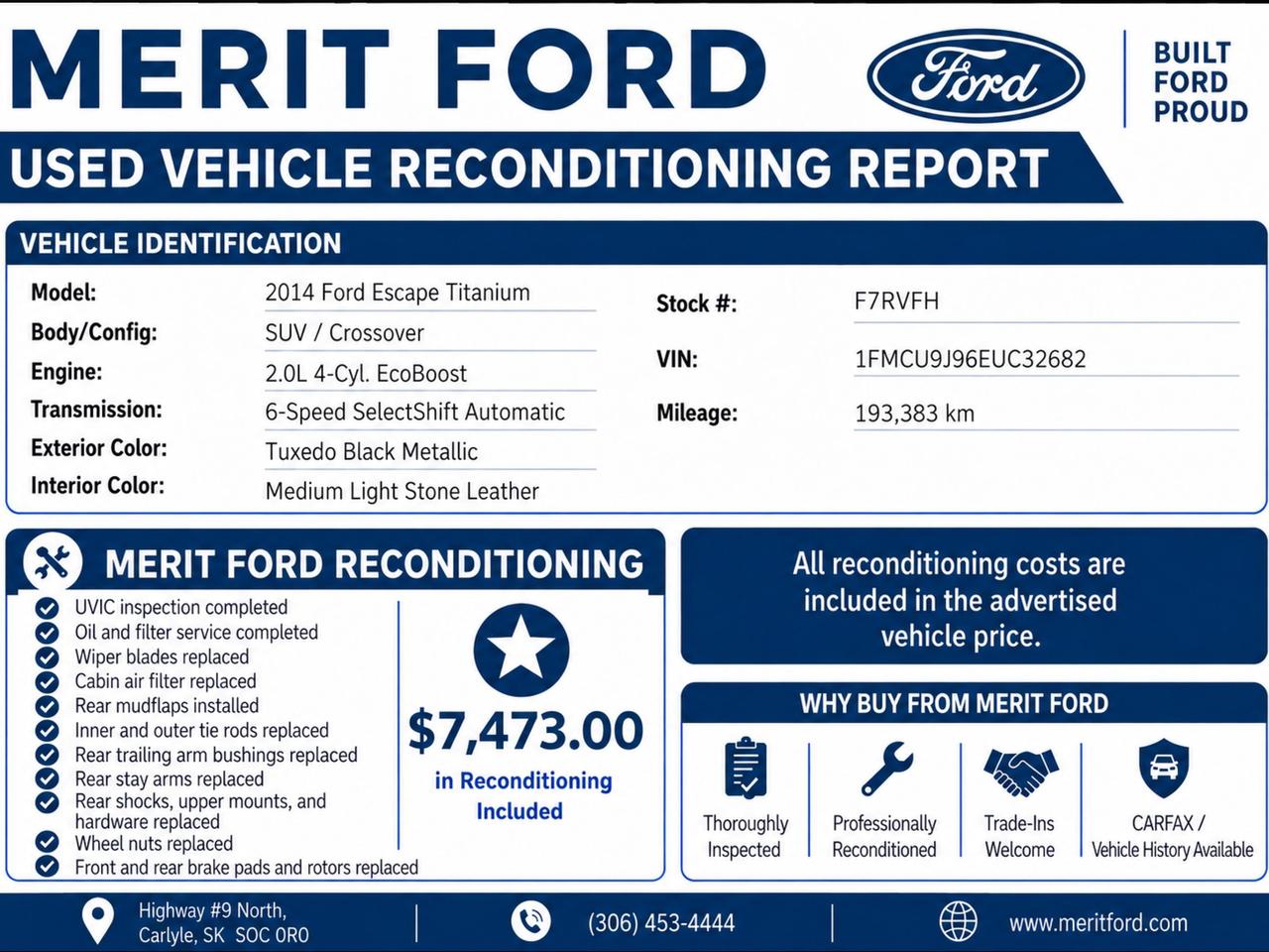 2014 Ford Escape Titanium 2.0L I4 GTDI ECOBOOST 401A+ Photo3