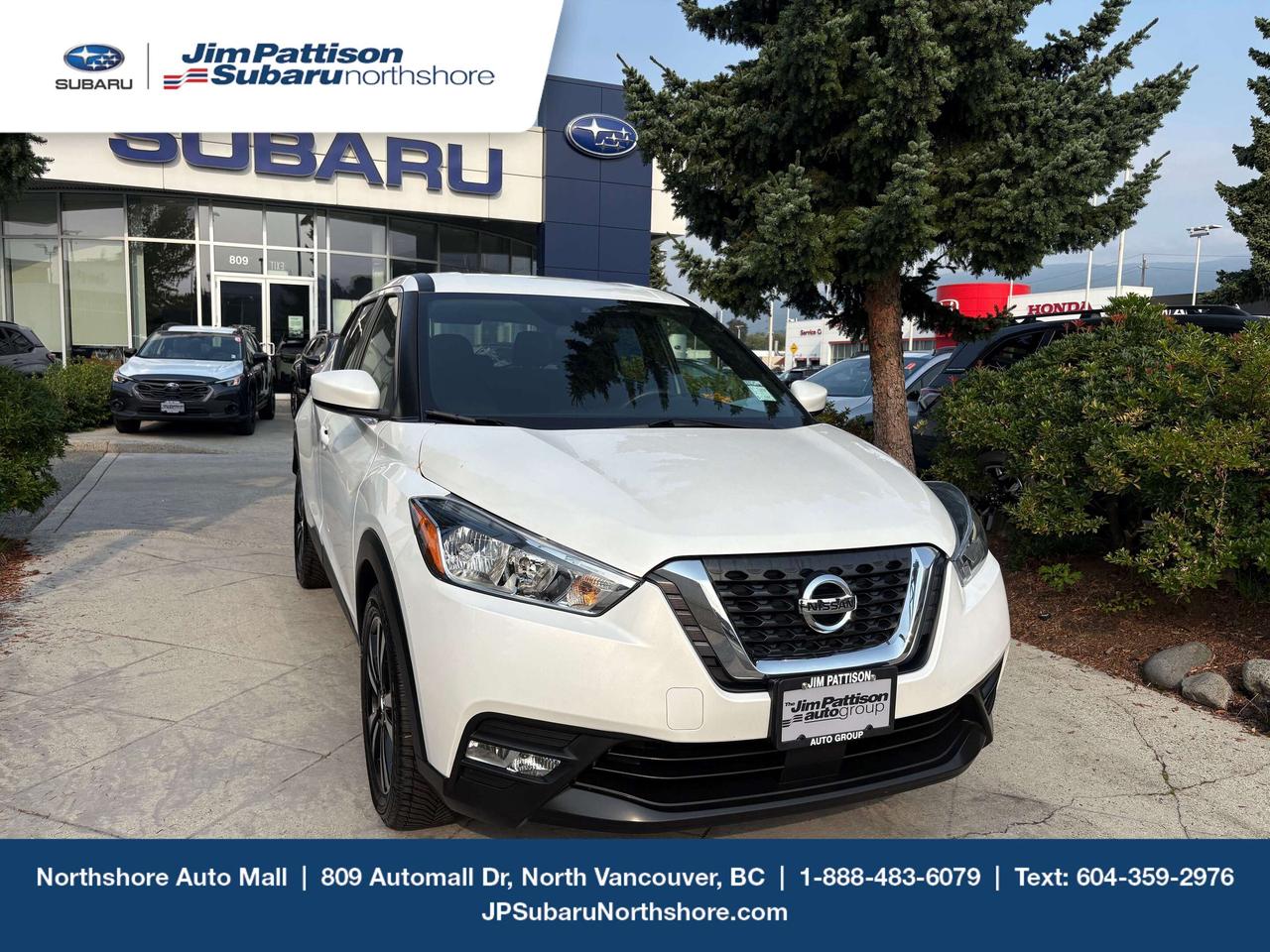 2020 Nissan Kicks SV  Stylish, Efficient & Feature-Packed Step into this sharp 2020 Nissan Kicks SV, a practical and fuel-efficient crossover thats perfect for city driving, commuting, and everyday adventures. The Kicks offers a comfortable interior, versatile cargo space, and a confident, modern design that stands out on the road. The SV trim offers a great balance of comfort and technology, with features designed to make every drive more enjoyable. With its compact size, excellent maneuverability, and impressive fuel economy, this Kicks is an ideal choice for anyone looking for an affordable and versatile crossover. Highlights: 2020 Nissan Kicks SV Fuel-efficient and economical Spacious, comfortable interior Versatile cargo area Modern styling Easy-to-drive compact crossover Great for commuting and everyday use Visit our dealership today to take this 2020 Nissan Kicks SV for a test drive and see why its such a smart choice for your next vehicle!Call 1-888-435-8560! Jim Pattison Subaru Northshore sells & services new & used Subaru vehicles throughout the Lower Mainland. Financing available OAC

Price includes documentation fee ($595) and VSA transaction levy ($10). Finance placement fee ($495) if applicable, GST and PST are additional. D#40224