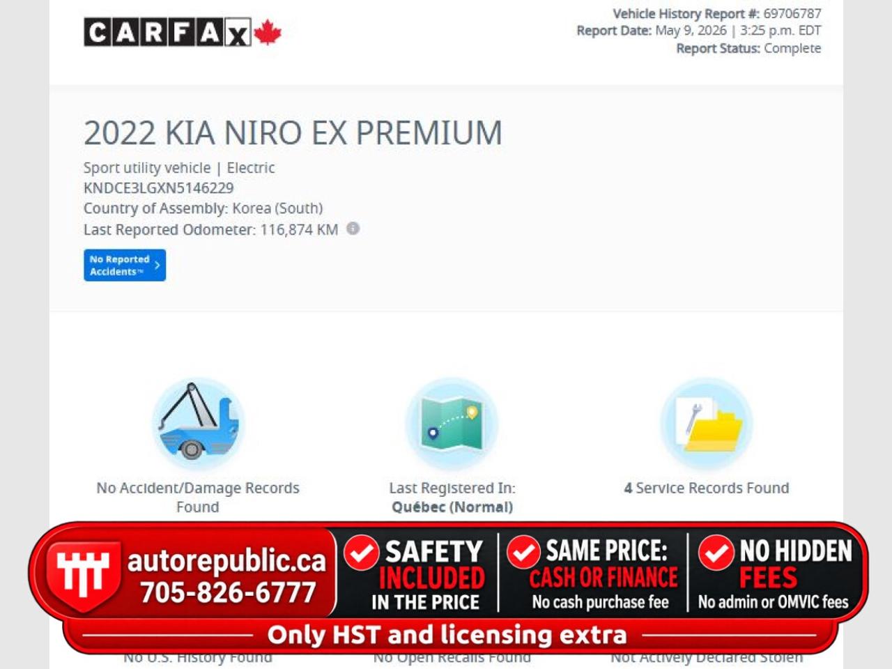2022 Kia NIRO EV EX Premium Certified Loaded No Accidents Photo