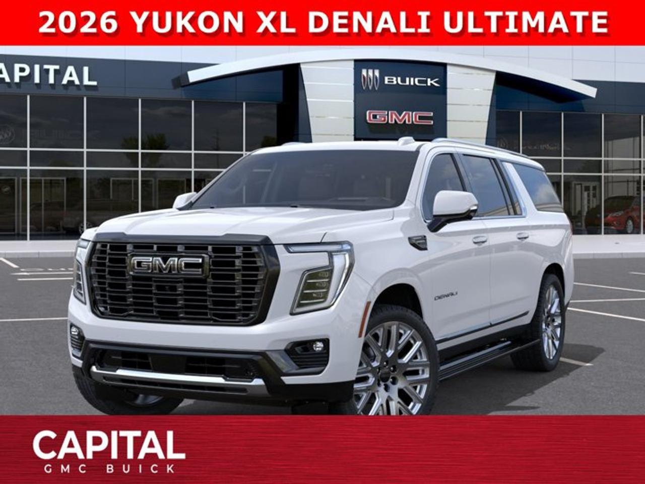 DONT MISS OUT on this Fully Loaded YUKON XL DENALI ULTIMATE DIESEL... It comes equipped with options like Exclusive 24 Inch Wheels, Woodland Mahogany Interior, Massaging Seats, Bose Headrest Speaker System, Panoramic Sunroof, Power Assist Steps, Heated Steering, Heated and Cooled Seats, Air Suspension, Dual Display Rear Media Screens, 15 Inch heads-up display, Super Cruise Handsfree Driving, 360 CAM, Rear Streaming Mirror, AIR RIDE SUSPENSISON, MASSIVE 16.8 Inch Horizontal Touchscreen, Max Trailering Package and so much more.... Come and experience it for yourself at CAPITAL GMC BUICKAsk for the Internet Department for more information or book your test drive today!AMVIC Licensed Dealer - Licence Number B1044900