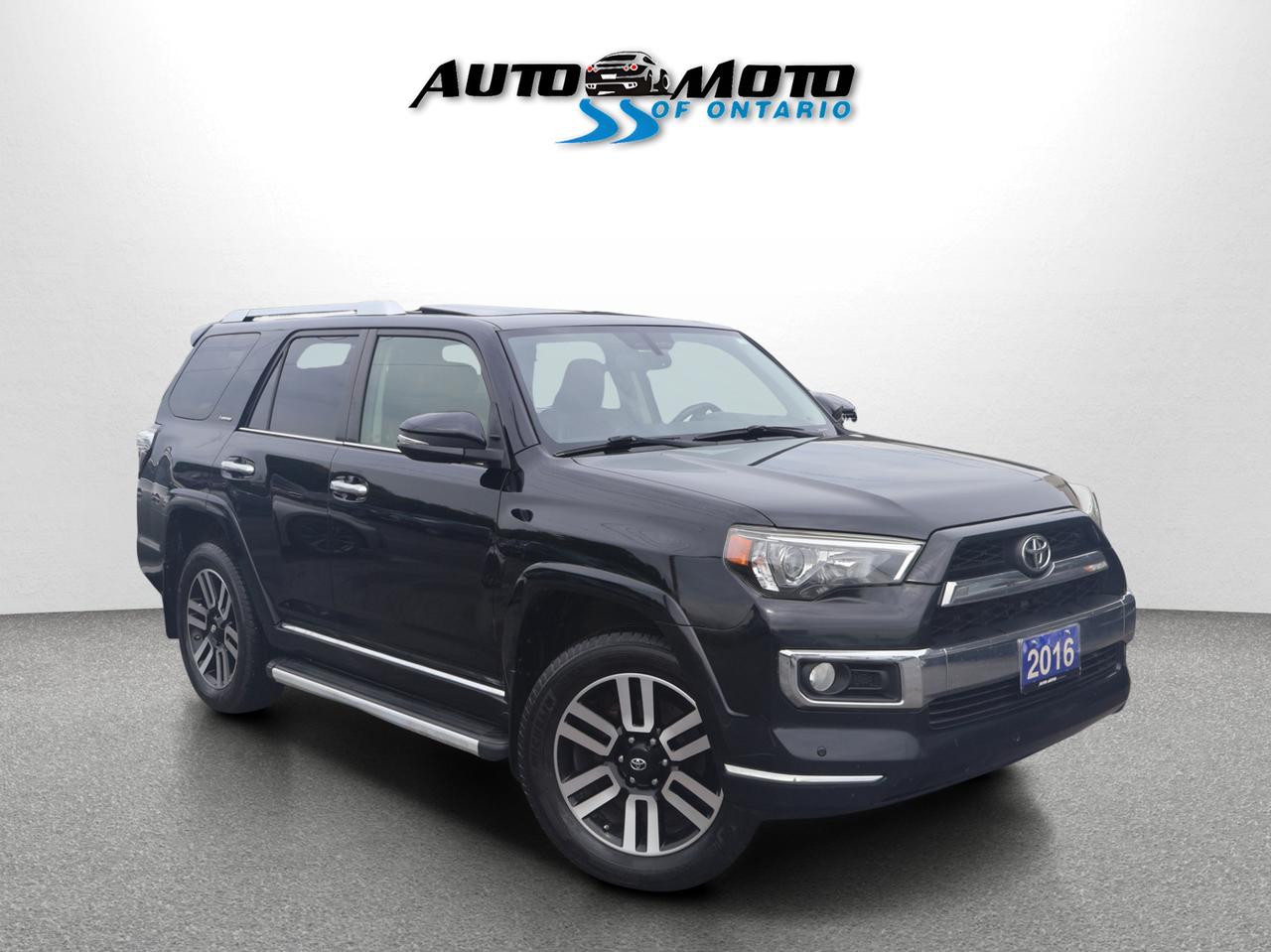 <p>*SAFETY INCLUDED*7 PASSENGER*<span> </span><span>Limited Edition, Gorgeous Toyota 4-Runner inside out. 4X4 V6 4.0L Engine. the perfect blend of rugged reliability and premium comfort. Well maintained vehicle. Black On Brown Leather Interior, Loaded with Navigation System, Back up Camera, Heated & Cooling Ventilated Leather Seats, Front & Rear Parking Sensors, Power Windows, Locks, Mirrors, Bluetooth, Push to Start, Alloy Wheels, Sunroof, Fog Lights, Wood Interior, Duel Power Front Seats, Memory Driver Seat, and much more. </span></p><span>-------------------------------------------------</span><br><span>Financing options are available starting from 6.29% with $0 Down payment O.A.C.</span><br><span>-------------------------------------------------</span><br><span>SAFETY CERTIFICATION INCLUDED*** Vehicle comes with: Safety Certification, and Car Fax Report ALL INCLUDED!! At no extra cost to you!! Dont miss this opportunity to own a high-quality, pre-owned vehicle. </span><br><span>-------------------------------------------------</span><br><span>Additionally, our vehicles qualify for up to 4 years of extended warranty. Please speak to your sales representative for more information.</span><br><span>-------------------------------------------------</span><br><span>We are open Monday to Saturday from 10am - 6pm, Sundays Closed.</span><br><span>-------------------------------------------------</span><br><span>We also welcome trade-ins, with on-site buyers available to estimate your vehicle on the same day.</span><br><span>-------------------------------------------------</span><br><span>Visit us at 3219 Harvester Road, Burlington, L7N 3N8 or call us at Nine O Five-281-2255 for more information.</span><br><span>------------------------------------------------</span><br><p><span>Check our inventory at www automotoinc ca</span> </p>