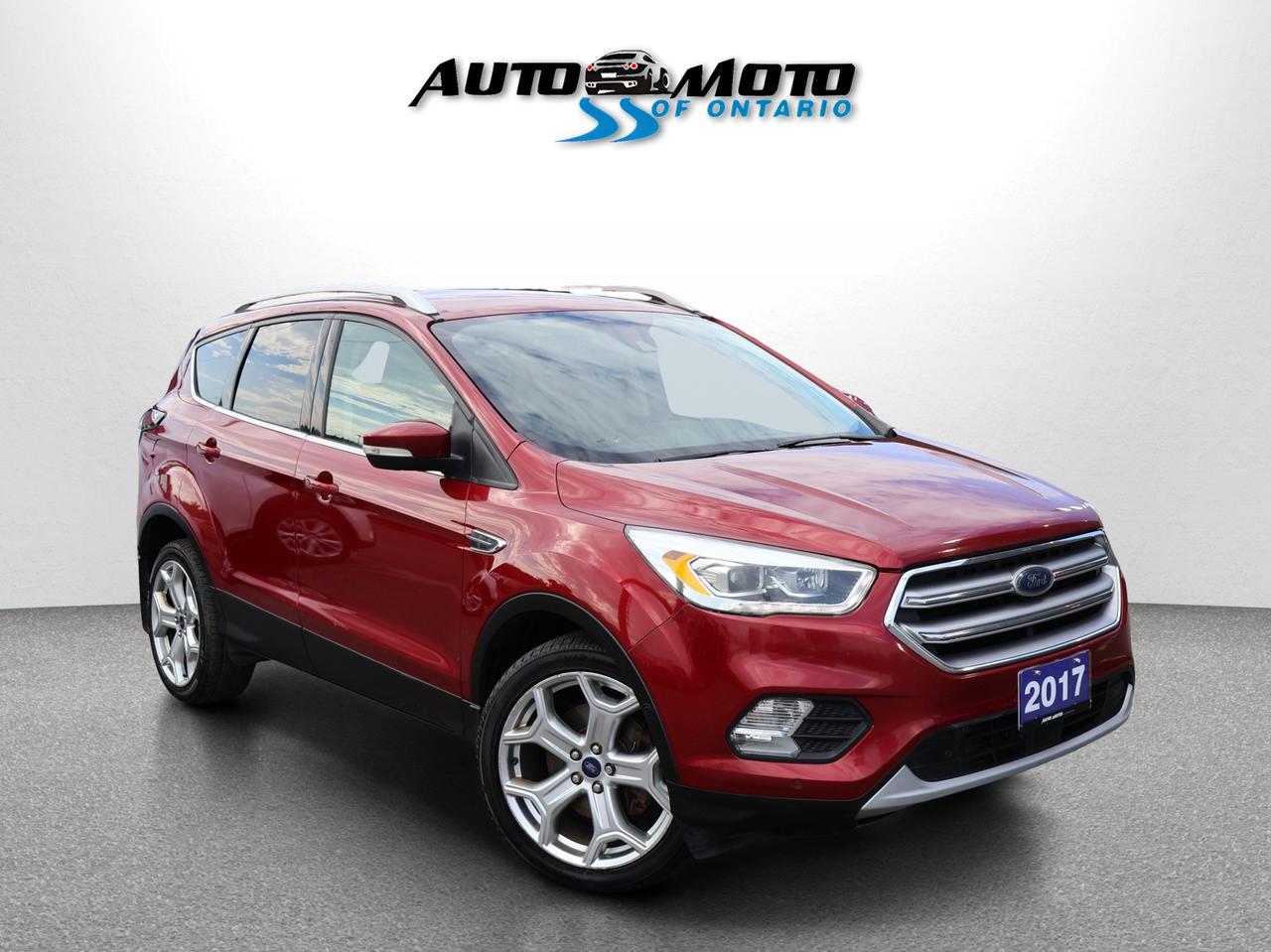 <p>*SAFETY INCLUDED*ACCIDENT FREE*20 SERVICE RECORDS*<span> </span><span>Very Clean Ford Escape </span><span>TITANIUM AWD </span><span>2.0L 4Cyl with Automatic Transmission. Red on Tan Leather Interior. Fully Loaded with: Power Door Locks, Power Windows, and Power Heated Mirrors, AUX/USB, AC, Bluetooth, Alloys, Keyless Entry, Fog Lights, Leather Interior, Back Up Camera, Navigation System, Heated Front Seats, Steering Mounted Controls, Cruise Control, Roof Rack, Dual Climate Control, Side Turning Signals, Front and Reverse Parking Sensors, Dual Power Front Seats, Power Tail Gate, Blind Spot Indicators, Push to Start, AND ALL THE POWER OPTIONS. </span></p><p><span>-------------------------------------------------</span><br><span>Financing options are available from 6.29% with $0 Down payment O.A.C.</span><br><span>-------------------------------------------------</span><br><span>SAFETY CERTIFICATION INCLUDED*** Vehicle comes with: Safety Certification, and Car Fax Report ALL INCLUDED!! At no extra cost to you!! Dont miss this opportunity to own a high-quality, pre-owned vehicle. </span><br><span>-------------------------------------------------</span><br><span>Additionally, our vehicles qualify for up to 4 years of extended warranty. Please speak to your sales representative for more information.</span><br><span>-------------------------------------------------</span><br><span>We are open Monday to Saturday from 10am - 6pm, Sundays Closed.</span><br><span>-------------------------------------------------</span><br><span>We also welcome trade-ins, with on-site buyers available to estimate your vehicle on the same day.</span><br><span>-------------------------------------------------</span><br><span>Visit us at 3219 Harvester Road, Burlington, L7N 3N8 or call us at Nine O Five-281-2255 for more information.</span><br><span>------------------------------------------------</span><br><span>Check our inventory at www automotoinc ca</span></p>