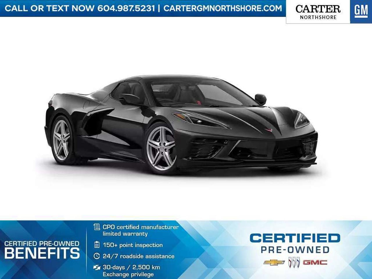 NO ACCIDENT | ONE LOCAL OWNER | PRE-OWNED CERTIFIED
The Thrilling Pre-Owned 2020 Chevrolet Corvette Stingray Coupe is powered by a 6.2L V8 engine paired with an 8-speed dual-clutch transmission, delivering exciting performance every time you get behind the wheel. Equipped with the Z51 Performance Package, Magnetic Ride Control, performance exhaust, black brake calipers, and Carbon Flash accents, this Corvette is built to impress on every drive.
Inside, youll enjoy GT2 bucket seats, heated and ventilated seats, a heated steering wheel, a head-up display, navigation, a Performance Data Recorder, and wireless charging for added comfort and convenience. If youre looking for an iconic sports car with incredible performance and premium features, this Corvette Stingray is ready for its next owner. Test Drive Today!

WHY CARTER GM NORTHSHORE?

- An unrivalled vehicle purchasing experience!
- Exceeding our loyal customers expectations since 1990
- 4.7 Google star rating (with 1,700+ customer reviews)
- CarGurus Top-Rated Dealer 2025 Award
- CarGurus Top Value Dealer 2025 Award
- 30-day / 2,500 km exchange privilege
- Peace of mind - 150-point vehicle inspection
- CARFAX - full vehicle service history - purchase with confidence!
- Vehicle trades welcome! Best price guaranteed!
- We provide upfront pricing, zero hidden fees, and 100% transparency
- Fast approvals and 99% acceptance rates (no matter your current credit status!)
- Multilingual staff (many languages spoken)
- Comfortable non-pressured environment with in-store television, WIFI and a childrens play area!





Were here to help you drive the vehicle you want, the vehicle you deserve!
QUESTIONS? GREAT! WEVE GOT ANSWERS!
To speak with a friendly vehicle specialist - CALL NOW!
The advertised price includes all standard dealer fees and any applicable manufacturer or dealer incentives. It does not include applicable taxes, licensing, insurance, or optional products or services. Dealer fees will be clearly broken out and itemized on the bill of sale, maximum total of fees $699.00. Prices are shown in Canadian dollars. While we make every effort to ensure accuracy, vehicle details, pricing, options, and availability are subject to change without notice. Please confirm all information with dealership sales management before purchase. Dealer Code: 81121