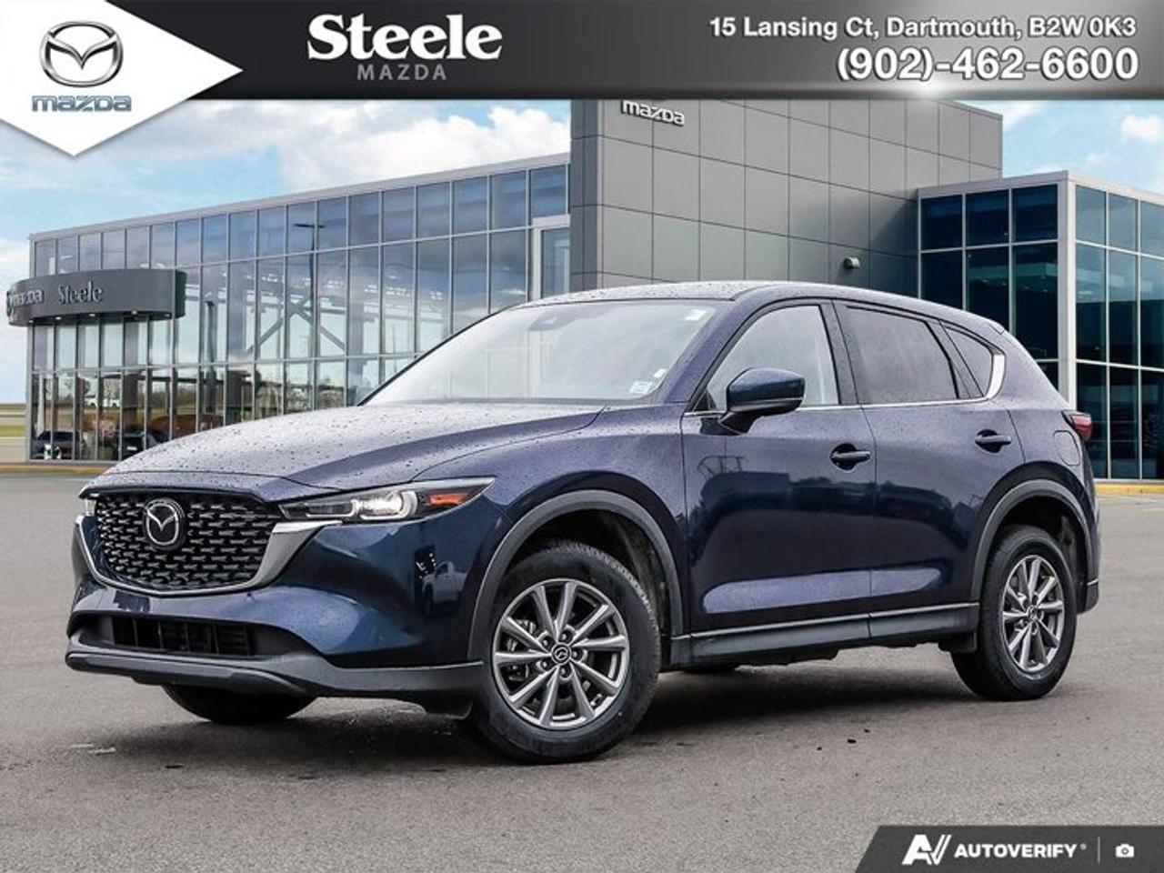 This 2025 Mazda CX-5 GS AWD has 42,351 km and has been reconditioned with an oil and filter change, new rear brake pads and rotors, front wheel brake service, and a new cabin air filter. The vehicle also passed a full mechanical inspection, brake and tire inspections, and a certified technician road test, followed by professional interior and exterior detailing. The GS trim provides practical upgrades including leatherette upholstery, heated front seats, a heated steering wheel, wired Apple CarPlay and Android Auto, a power liftgate, and 17-inch alloy wheels. Finished in Deep Crystal Blue Mica with a black interior, this CX-5 combines all-wheel-drive capability with useful comfort and technology features in a well-equipped trim. Accident history is clean, and service history is not available. Contact us to book a viewing and test drive.