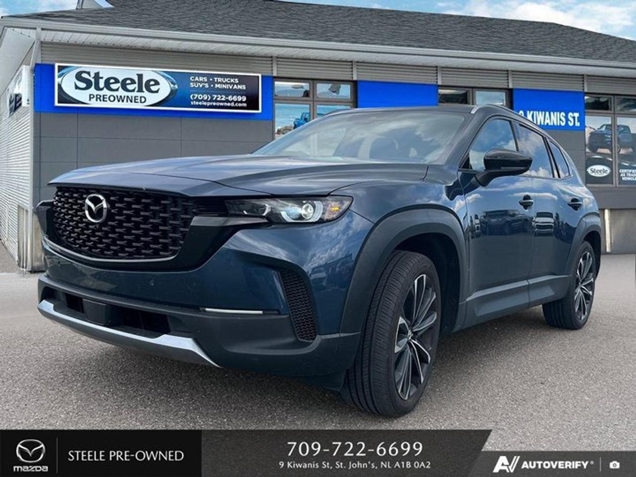 This 2024 Mazda CX-50 GT with Turbo is a top-of-the-line vehicle that offers an exceptional driving experience. With only 30,095 kilometers on the odometer, this used car is in excellent condition and ready to hit the road. The gasoline engine features an intercooled turbo regular unleaded I-4 2.5 L/152, providing both power and efficiency. The vehicle comes equipped with a range of impressive options to enhance your driving experience, including a premium Bose sound system with 12 speakers, Apple CarPlay and Android Auto compatibility, navigation system, SiriusXM satellite radio subscription, heated and ventilated front seats with multiple adjustable settings for comfort. The AWD 6-speed automatic transmission ensures smooth handling in any driving conditions. If youre looking for a luxurious yet practical SUV that offers advanced technology and comfortable amenities for both driver and passengers alike, this Mazda CX-50 GT is the perfect choice for you!