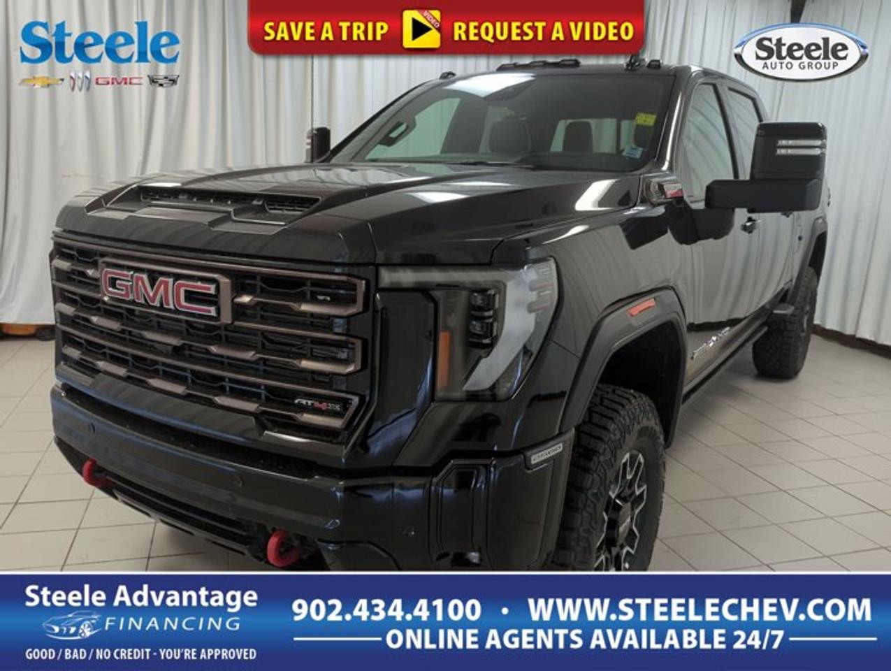 Built for hard work and serious off-road travel, the 2026 GMC Sierra 2500 At4x delivers heavy-duty diesel strength with premium comfort and bold presence. Finished in Black with a Black interior, this four-door truck pairs a confident stance with four-wheel drive capability and a smooth automatic transmission for demanding conditions in Dartmouth and beyond.At Steele Chevrolet Buick GMC in Dartmouth, this 2026 GMC Sierra 2500 At4x stands out as a purpose-built heavy-duty pickup for drivers who need real capability. Its Turbocharged 6.6L Diesel V8 brings strong pulling power, while the included engine block heater adds welcome cold-weather convenience for life in Atlantic Canada.FEATURES OF THE Sierra 2500 At4xBlack exterior with bold truck presenceBlack interior with practical cabin layoutFour-wheel drive for added tractionEngine block heater for cold startsTRUCK FEATURESHeavy-duty pickup built for demanding tasksFour-door cab adds daily driving practicalityDiesel power supports confident hauling performanceFour-wheel drive helps on rough terrainADVANCED SAFETY FEATURESFour-wheel drive aids slippery road controlHeavy-duty build adds confident road feelElevated ride height improves outward visibilityFour-door design supports easy passenger accessPERFORMANCE AND EFFICIENCYTurbocharged 6.6L diesel V8 delivers torqueAutomatic transmission supports smooth power deliveryFour-wheel drive boosts traction in conditionsEngine block heater helps winter readinessCOMFORT AND CONVENIENCESpacious cabin supports work and travelFour doors allow easy cabin entryAutomatic transmission reduces driving effort dailyDiesel power suits long-distance hauling needsTECHNOLOGY AND CONNECTIVITYDriver-focused layout keeps controls within reachClear instrument access supports daily usabilityAutomatic operation simplifies stop-and-go drivingPractical truck design suits busy schedulesCARGO SPACEPickup box supports gear and suppliesHeavy-duty design suits demanding cargo needsLarge truck format aids jobsite useCabin space complements everyday utility needsThe 2026 GMC Sierra 2500 At4x is designed for drivers who want more than basic heavy-duty strength. This truck blends diesel muscle, off-road-ready traction, and a purposeful layout that fits work, travel, and recreation. The Black finish gives it a clean, assertive look, while the four-door configuration adds easy access for passengers and gear.Power comes from a Turbocharged 6.6L Diesel V8 engine, a proven type of setup for drivers who value strong low-end torque and confident pulling ability. Paired with an automatic transmission, the 2026 GMC Sierra 2500 At4x is well suited for towing tasks, highway travel, and challenging road conditions. The four-wheel drive system adds the traction needed for gravel, mud, snow, and uneven terrain.This truck also includes an engine block heater, a useful feature for Canadian winters. It helps with cold-weather starting and adds convenience on frosty mornings in Dartmouth. For truck buyers who expect to use their vehicle year-round, that addition makes daily operation easier when temperatures drop.Inside, the Black interior gives the cabin a clean, durable look that suits the Sierra 2500 At4x character. The four-door body style improves day-to-day practicality by making passenger access easier and supporting a flexible mix of people and cargo. Whether the truck is heading to a jobsite, towing equipment, or taking on weekend adventures, its layout supports a wide range of uses.The 2026 GMC Sierra 2500 At4x is a smart choice for drivers who need a serious truck with real diesel capability and dependable four-wheel drive performance. It offers the strength expected from a GMC heavy-duty pickup while maintaining comfort and usability for everyday driving. For shoppers visiting Steele Chevrolet Buick GMC in Dartmouth, this Sierra 2500 At4x brings together toughness, utility, and strong all-season readiness in one bold package.WHAT OTHER OWNERS LIKEStrong diesel torque for heavy loadsFour-wheel drive confidence in poor weatherHeavy-duty capability for work and towingFour-door setup for everyday practicalityThis 2026 GMC Sierra 2500 At4xs VIN is: 1GT4UZEY7TF339235 .