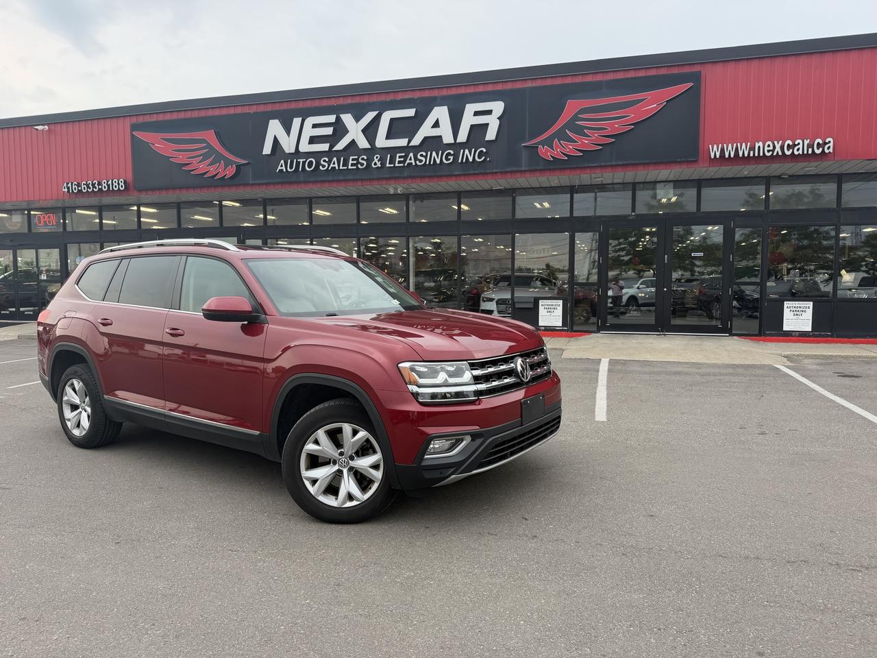 2018 Volkswagen Atlas HIGHLINE AWD 7 PASS LEATHER PAN/ROOF NAV B/SPOT
