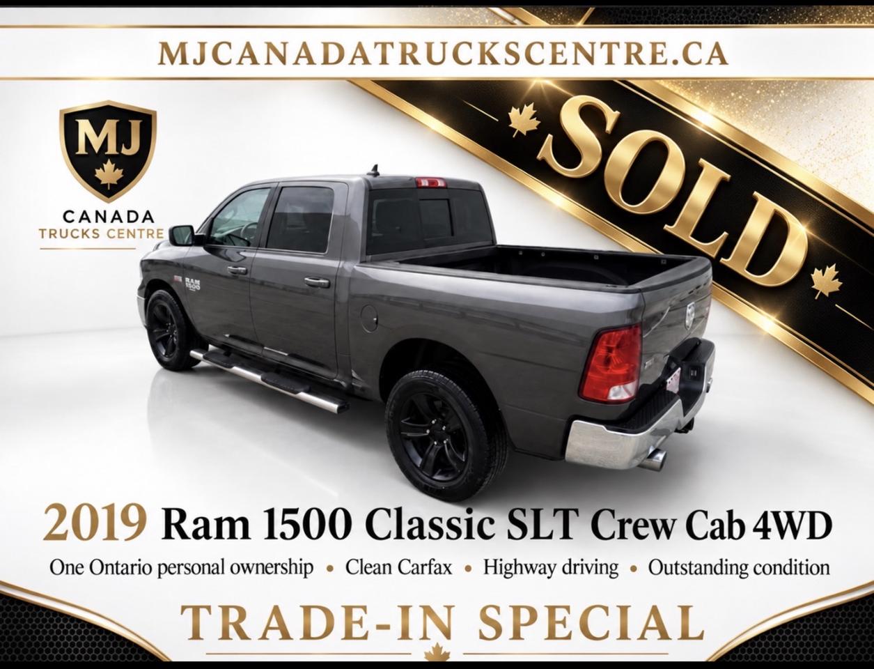 2019 RAM 1500 Classic SLT 4x4 Crew Cab 5'7 Hemi- Trade -In Special ( SOLD)