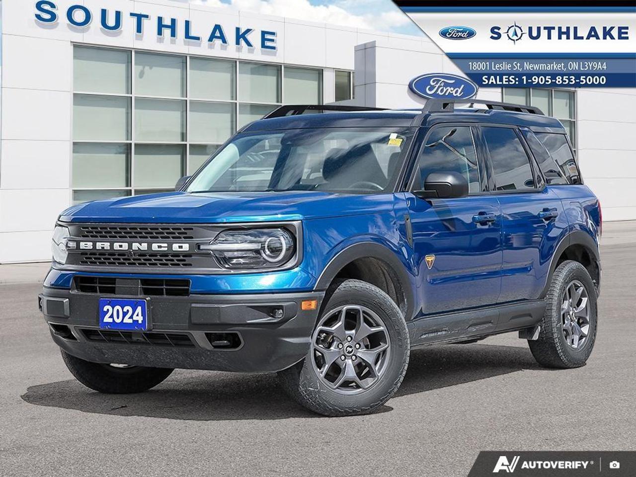 <p>Prepare to conquer any terrain with the rugged 2024 Ford Bronco Sport Badlands in a striking Atlas Blue Metallic finish, featuring a robust 4x4 drivetrain. This SUV, with its precise handling and exceptional traction, is ready to take you wherever your adventures lead.</p> <p>The bold exterior is complemented by premium alloy wheels and features such as heated mirrors. Inside, you'll find a thoughtfully designed cabin with heated front seats and a leatherette steering wheel, offering both comfort and functionality. The spacious interior is tailored for those who value both style and practicality.</p> <p>This Bronco Sport is equipped with advanced technology to enhance your driving experience. The CO-PILOT360 suite offers cutting-edge driver assistance technology, while the integrated smart device features ensure you stay connected on the go. Safety and convenience are further highlighted by options like lane assist and a backup camera.</p> <p>Ideal for outdoor enthusiasts and adventurers who crave performance without sacrificing comfort, the 2024 Ford Bronco Sport Badlands is your ultimate companion. With features like a moonroof and trailer package, this SUV is ready for everything from daily drives to weekend escapades. Contact Southlake Ford today to learn more about how you can make this exceptional vehicle yours.</p> <p>At Southlake Ford Lincoln we spend countless hours researching live market data to ensure the price you see here is a real, genuine, "BUY NOW" price. We believe that the better we price our vehicles the faster we sell them! We believe in transparency; we make our CarFax reports available to you at all times, no request necessary. Every one of our vehicles unless otherwise stated will come certified, professionally detailed, and with fresh oil and filter. </p>