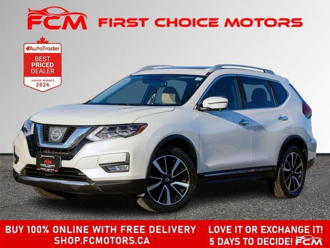 ** ** SPECIAL LIMITED TIME OFFER ** ** PURCHASE ANY VEHICLE THIS WEEK AND RECEIVE 4 BRAND-NEW ALL-SEASON TIRES AT NO ADDITIONAL COST!!! DONT MISS THIS EXCLUSIVE CHANCE TO UPGRADE YOUR RIDE AND STAY PREPARED FOR ANY WEATHER!!!       EXCITING NEWS FROM FIRST CHOICE MOTORS! Our brand-new online showroom is now open to the public, bringing the ultimate car shopping experience right to your fingertips! Enjoy a 100% online car shopping experience, with over 500 certified vehicles in stock, comprehensive protection plans, and thousands of new auto parts & accessories available! Plus, for a limited time, were offering FREE deliveries across Ontario on all vehicle purchases! Dont miss outvisit Shop.fcmotors.ca to find and upgrade your perfect vehicle today!      Welcome to First Choice Motors, the largest car dealership in Toronto of pre-owned cars, SUVs, and vans priced between $5000-$15,000. With an impressive inventory of over 300 vehicles in stock, we are dedicated to providing our customers with a vast selection of affordable and reliable options.       Were thrilled to offer a used 2017 Nissan Rogue SL, white color with 208,000km (STK#20213) This vehicle was $12990 NOW ON SALE FOR $11990. It is equipped with the following features:   - Automatic Transmission   - Leather Seats   - Sunroof   - Heated seats   - Navigation   - All wheel drive   - Bluetooth   - Reverse camera   - Alloy wheels   - Power windows   - Power locks   - Power mirrors   - Air Conditioning      At First Choice Motors, we believe in providing quality vehicles that our customers can depend on. All our vehicles come with a 36-day guarantee on all safety related items. We also offer additional warranty options up to 5 years for our customers who want extra peace of mind.      Furthermore, all our vehicles are sold fully certified with brand new brakes rotors and pads, a fresh oil change, and brand new set of all-season tires installed & balanced. You can be confident that this car is in excellent condition and ready to hit the road.      At First Choice Motors, we believe that everyone deserves a chance to own a reliable and affordable vehicle. Thats why we offer financing options with low interest rates starting at 7.9% O.A.C. Were proud to approve all customers, including those with bad credit, no credit, students, and even 9 socials. Our finance team is dedicated to finding the best financing option for you and making the car buying process as smooth and stress-free as possible.      Our dealership is open 7 days a week to provide you with the best customer service possible. We carry the largest selection of used vehicles for sale under $9990 in all of Ontario. We stock over 300 cars, mostly Hyundai, Chevrolet, Mazda, Honda, Volkswagen, Toyota, Ford, Dodge, Kia, Mitsubishi, Acura, Lexus, and more. With our ongoing sale, you can find your dream car at a price you can afford. Come visit us today and experience why we are the best choice for your next used car purchase!      All prices include $22.00 OMVIC Fee.  Excludes, license plates, ownership registration and ONTARIO HST (13%)   *No Credit Card payments can be accepted for Vehicle Purchases*    *No Credit Card payments can be accepted for Vehicle Purchases*