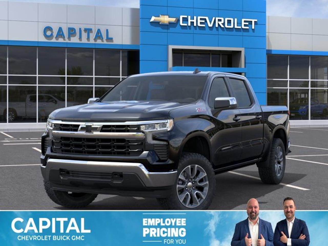 This Chevrolet Silverado 1500 boasts a Gas V8 5.3L/325 engine powering this Automatic transmission. ENGINE, 5.3L ECOTEC3 V8 (355 hp [265 kW] @ 5600 rpm, 383 lb-ft of torque [518 Nm] @ 4100 rpm); featuring available Dynamic Fuel Management that enables the engine to operate in 17 different patterns between 2 and 8 cylinders, depending on demand, to optimize power delivery and efficiency, Wireless phone projection for Apple CarPlay and Android Auto, Windows, power rear, express down.*This Chevrolet Silverado 1500 Comes Equipped with These Options *Window, power front, passenger express down, Window, power front, drivers express up/down, Wi-Fi Hotspot capable (Terms and limitations apply. See onstar.ca or dealer for details.), Wheels, 17 x 8 (43.2 cm x 20.3 cm) Bright Silver painted aluminum, USB ports, rear, dual, charge-only, USB Ports, 2, Charge/Data ports located on the instrument panel, Transmission, 8-speed automatic, electronically controlled with overdrive and tow/haul mode. Includes Cruise Grade Braking and Powertrain Grade Braking (Included and only available with (L3B) 2.7L TurboMax engine. Requires (AZ3) front 40/20/40 split-bench seats.), Transfer case, single speed electronic Autotrac with push button control (4WD models only), Trailer brake controller, integrated, Tires, 255/70R17 all-season, blackwall.* Visit Us Today *Test drive this must-see, must-drive, must-own beauty today at Capital Chevrolet Buick GMC Inc., 13103 Lake Fraser Drive SE, Calgary, AB T2J 3H5.