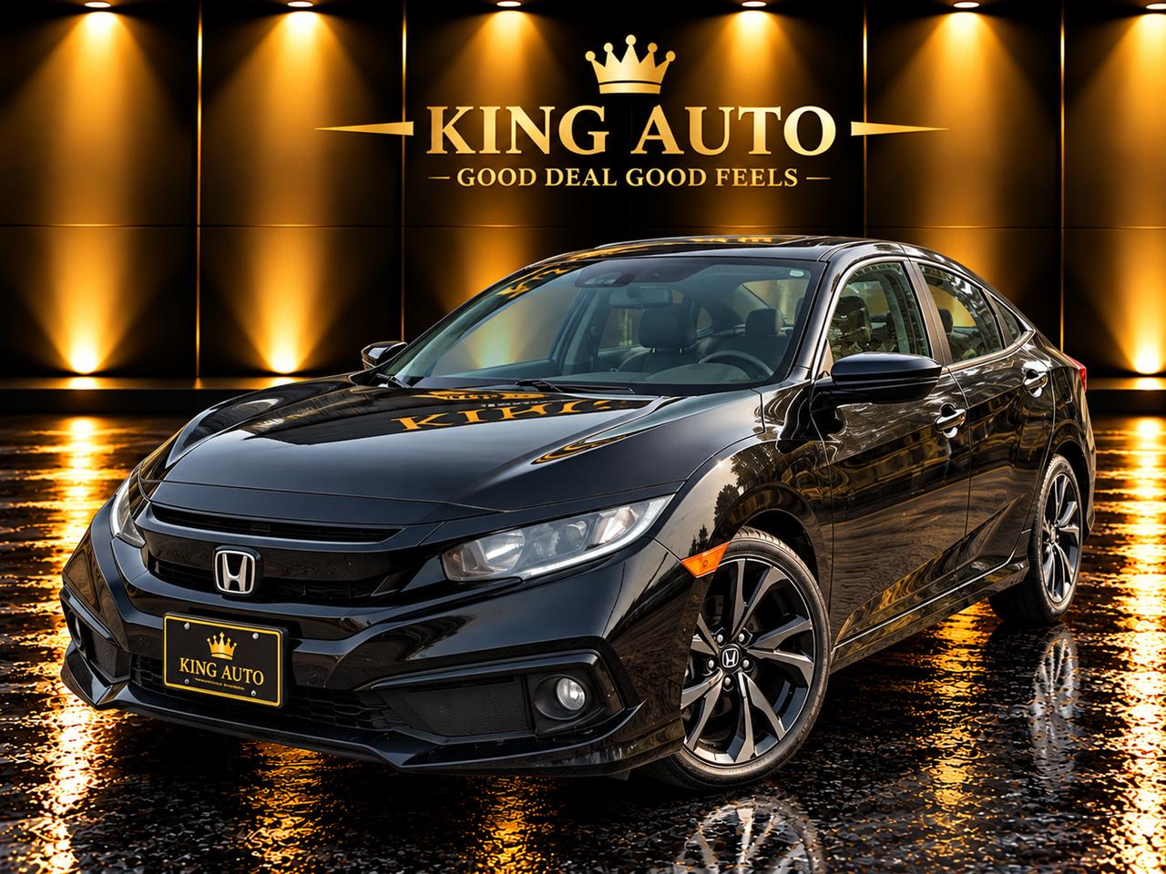 Black 2019 Honda Civic Sedan Front-Wheel Drive Continuously Variable Transmission