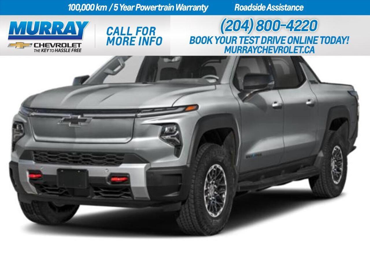 * Heads-Up Display * * Adaptive Cruise Control * * Heated Front Seat(s) *  Discover the future of driving with the 2026 Chevrolet Silverado EV Max Range Trail Boss, now available in Winnipeg. This innovative Crew Cab Pickup redefines what it means to drive an electric vehicle. With a sleek Magnus Grey Matte Metallic finish and a fixed panoramic glass roof, the Silverado EV ensures you travel in style.  Designed with both luxury and practicality in mind, this Silverado comes with premium features like the Black/Artemis Evotex Seat Trim and a cutting-edge Heads-Up Display. Whether youre navigating city streets or off-road trails, youll appreciate the convenience of a hard-folding truck bed cover and all-weather floor liners, both dealer-installed for added protection and versatility.  Powered by a robust Nickel Cobalt Manganese traction battery paired with an electric motor, this truck offers formidable performance. The 1-speed transmission ensures a smooth and efficient ride, making every journey a pleasure. Additionally, with features like heated front seats and adaptive cruise control, comfort and safety are at the forefront of every adventure.  Dealer Permit #1740