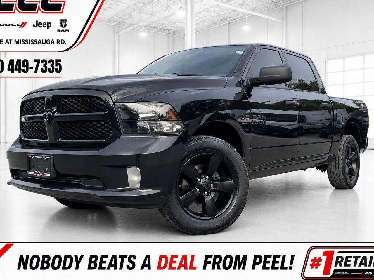 COME SEE WHY NOBODY BEATS A DEAL FROM PEEL! Your Source for ALL make and models used cars and trucks.

2017 Ram 1500 Black Express Crew Cab 4X4 | 5.7L HEMI V8 | Brilliant Black Crystal Pearl | AS-IS, Engine Noise Present, May Require Engine Repair or Replacement | Crew Cab | Uconnect 5-Inch Touchscreen Display | Bluetooth | Remote Keyless Entry | Air Conditioning | Class IV Hitch Receiver | 4-Pin Trailer Wiring | 20-Inch Black Aluminum Wheels | Fog Lamps | Dual Rear Exhaust Tips | Spray-In Bedliner

This 2017 Ram 1500 Black Express Crew Cab 4X4 is being offered strictly AS-IS at a price that reflects its known engine condition. The truck has a noticeable lower-end engine noise, has not been diagnosed by the dealer, and may require engine repair or replacement. It is best suited to a mechanically experienced buyer, repair facility, engine-swap project, or buyer who understands and accepts the cost and risk involved. Outside of that known condition, it is a well-equipped HEMI Crew Cab with the Black Express appearance, 20-inch black wheels, fog lamps, dual exhaust tips, spray-in bedliner, Class IV hitch, trailer wiring, Bluetooth, remote keyless entry, and 4X4 capability. Inspect before purchasing and make your decision based on its current condition, because this truck is being sold without repairs or guarantees.
______________________________________________

IMPORTANT AS-IS DISCLOSURE: This vehicle has a noticeable noise from the lower end of the engine. No diagnosis has been completed, and the engine may require repair or replacement. It is being sold strictly AS-IS, priced accordingly, with no repairs or guarantees by the dealer. Buyers are encouraged to inspect the vehicle and arrange for their own assessment before purchase.

This vehicle is being sold AS-IS, unfit, not e-tested and is not represented as being in roadworthy condition, mechanically sound or maintained at any guaranteed level of quality. The vehicle may not be fit for use as a means of transportation and may require substantial repairs at the purchasers expense. It may not be possible to register the vehicle to be driven in its current condition. Vehicle is not roadworthy and cannot be driven off premises. VEHICLE TO BE REGISTERED UNFIT/UNPLATED. Towing to be arranged at buyers expense. No warranty implied or promised. Peel Chrysler Pre-Owned Vehicles come standard with only one key. 
______________________________________________________

Engage & Explore with Peel Chrysler: Whether youre inquiring about our latest offers or seeking guidance, 1-866-652-6197 connects you directly. Dive deeper online or connect with our team to navigate your automotive journey seamlessly.

WE TAKE ALL TRADES & CREDIT. WE SHIP ANYWHERE IN CANADA! OUR TEAM IS READY TO SERVE YOU 7 DAYS!

*FREE CarFax (click the link above to check it out at no cost to you!)*

______________________________________________________

Disclaimer Statement: At Peel Chrysler, your satisfaction is our priority. While many pre-owned vehicles originally come with two keys, variations may occur based on trade-ins, and all Peel Chrysler Pre-Owned Vehicles come standard with one key. Any extras provided by the previous owner will be included with your purchase, and additional keys can be bought at the time of sale. Online prices and payments are for finance purchases. Prices, rates, and payments are subject to change without notice. Vehicle images may be digitally adjusted or enhanced for presentation purposes and are intended as a general representation only, and may not always reflect the exact appearance of the vehicle. While we strive for accuracy, occasional technical or human errors may occur, so we encourage verifying all vehicle details, including features, options, materials, and specifications, with a Peel Chrysler representative by contacting us or visiting our dealership. Experience seamless convenience with our nationwide delivery options. Visit our website or contact us for more details.