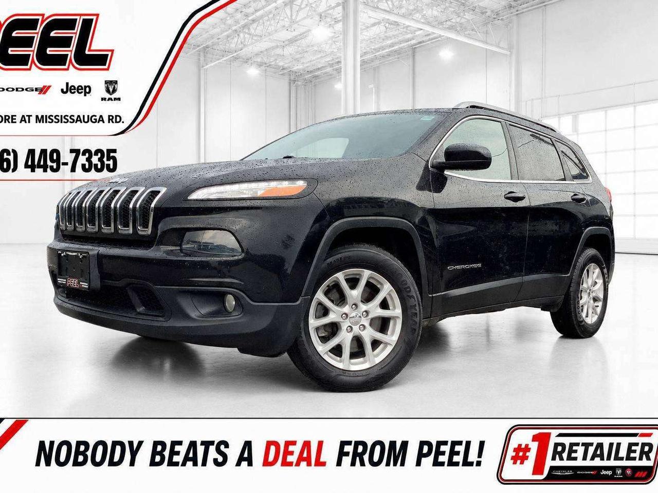 COME SEE WHY NOBODY BEATS A DEAL FROM PEEL! Your Source for ALL make and models used cars and trucks.

2015 Jeep Cherokee North 4X4 | 2.4L MultiAir Engine | Brilliant Black Crystal Pearl | Safety Certified | Premium Cloth Bucket Seats | Uconnect 5-Inch Touchscreen Display | Bluetooth | SiriusXM | Leather-Wrapped Steering Wheel | Selec-Terrain Traction Management System | Jeep Active Drive I 4X4 | Rear Back-Up Camera | Hill Start Assist | All-Speed Traction Control | Engine Block Heater | Remote Keyless Entry | Air Conditioning | Roof Rails | 17-Inch Aluminum Wheels | All-Season Tires | Front Passenger Fold-Flat Seat

This 2015 Jeep Cherokee North 4X4 is a smart, safety-certified choice for Canadian drivers who want real winter confidence without stepping into a high monthly payment. Its efficient 2.4L MultiAir engine and Jeep Active Drive I 4X4 system work with Selec-Terrain traction management to help provide composed, sure-footed driving when snow, slush, rain, or cottage roads get in the way. An engine block heater, all-season tires, hill start assist, all-speed traction control, and a rear back-up camera add useful confidence in everyday Ontario conditions. Inside, premium cloth bucket seats, air conditioning, Bluetooth, a Uconnect touchscreen, SiriusXM, and a leather-wrapped steering wheel make it easy to live with, while roof rails and a fold-flat front passenger seat bring extra flexibility for gear, groceries, and weekend plans. For anyone looking for a clean, practical, winter-ready SUV that is safety certified and priced with value in mind, this Cherokee North deserves a close look.
______________________________________________________

Engage & Explore with Peel Chrysler: Whether youre inquiring about our latest offers or seeking guidance, 1-866-652-6197 connects you directly. Dive deeper online or connect with our team to navigate your automotive journey seamlessly.

WE TAKE ALL TRADES & CREDIT. WE SHIP ANYWHERE IN CANADA! OUR TEAM IS READY TO SERVE YOU 7 DAYS!
______________________________________________________
Our advertised prices are for consumers (i.e end users) only. 

*FREE CarFax (click the link above to check it out at no cost to you!)*

*FULLY CERTIFIED! (Have you seen some of these other dealers stating in their advertisements that certification is an additional fee? NOT HERE! Our certification is already included in our low sale prices to save you more!)
______________________________________________________

Peel Chrysler  A Trusted Destination: Based in Port Credit, Ontario, we proudly serve customers from all corners of Ontario and Canada including Toronto, Oakville, North York, Richmond Hill, Ajax, Hamilton, Niagara Falls, Brampton, Thornhill, Scarborough, Vaughan, London, Windsor, Cambridge, Kitchener, Waterloo, Brantford, Sarnia, Pickering, Huntsville, Milton, Woodbridge, Maple, Aurora, Newmarket, Orangeville, Georgetown, Stouffville, Markham, North Bay, Sudbury, Barrie, Sault Ste. Marie, Parry Sound, Bracebridge, Gravenhurst, Oshawa, Ajax, Kingston, Innisfil and surrounding areas. On our website www.peelchrysler.com, you will find a vast selection of new vehicles including the new and used Ram 1500, 2500 and 3500. Chrysler Grand Caravan, Chrysler Pacifica, Jeep Cherokee, Wrangler and more. All vehicles are priced to sell. We deliver throughout Canada. website or call us 1-866-652-6197. 

Disclaimer Statement: At Peel Chrysler, your satisfaction is our priority. While many pre-owned vehicles originally come with two keys, variations may occur based on trade-ins, and all Peel Chrysler Pre-Owned Vehicles come standard with one key. Any extras provided by the previous owner will be included with your purchase, and additional keys can be bought at the time of sale. Online prices and payments are for finance purchases. Optional finance and lease terms are available, and if trading in a vehicle with an outstanding loan balance requiring Peel Chrysler to facilitate the lien payout, a Lien Payout Fee of $349 applies. Prices, rates, and payments are subject to change without notice. Vehicle images may be digitally adjusted or enhanced for presentation purposes and are intended as a general representation only, and may not always reflect the exact appearance of the vehicle. While we strive for accuracy, occasional technical or human errors may occur, so we encourage verifying all vehicle details, including features, options, materials, and specifications, with a Peel Chrysler representative by contacting us or visiting our dealership. Experience seamless convenience with our nationwide delivery options. Visit our website or contact us for more details.