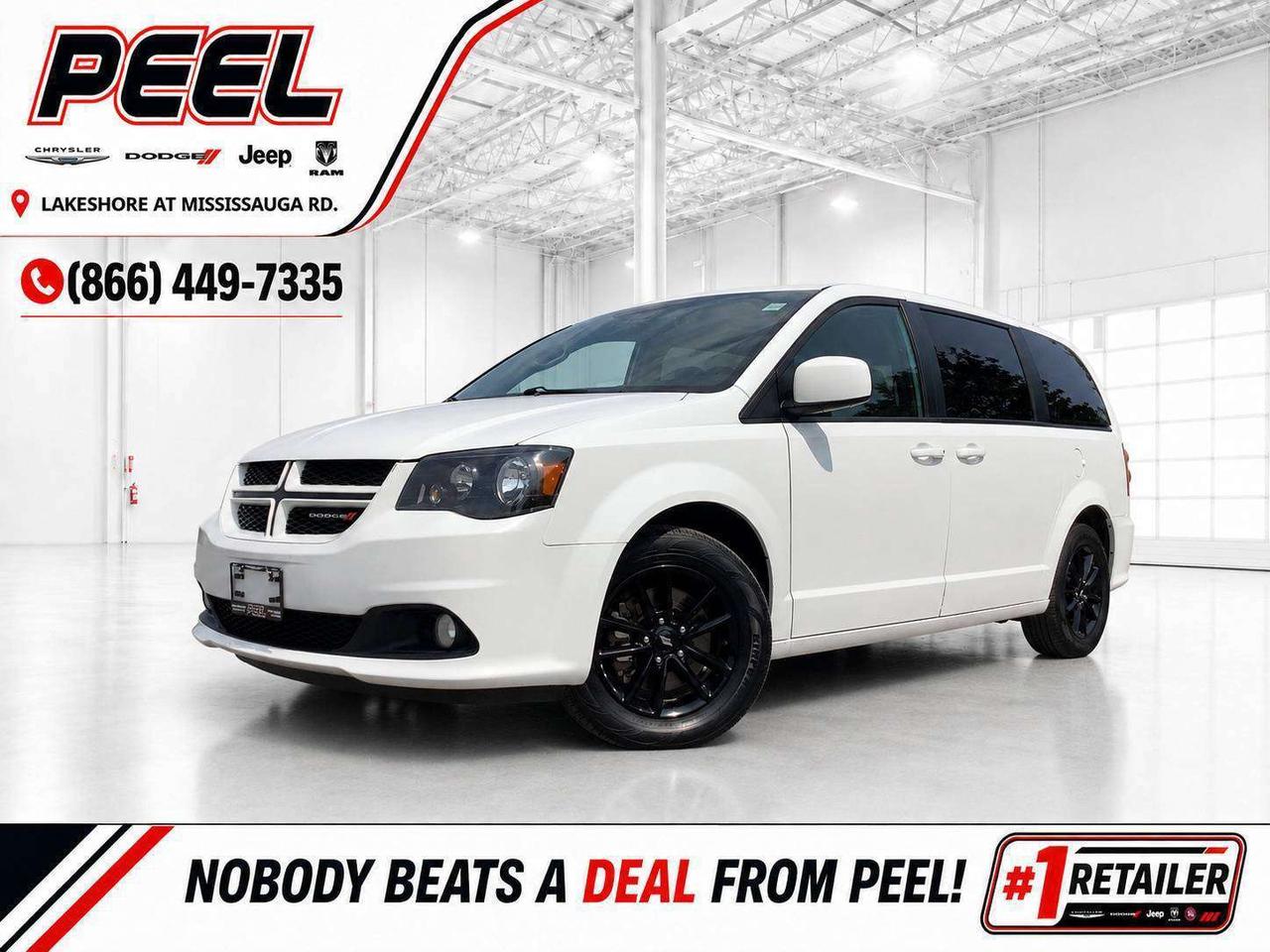 COME SEE WHY NOBODY BEATS A DEAL FROM PEEL! Your Source for ALL make and models used cars and trucks. 2019 Dodge Grand Caravan GT FWD | 3.6L Pentastar V6 | Bright White | Heated Leather Bucket Seats | Power Driver Seat | Uconnect 6.5-Inch Touchscreen Display with Navigation | 9-Speaker Audio System with 506-Watt Amplifier | Dual DVD Rear Entertainment System | Dual-Pane Panoramic Sunroof | Tri-Zone Automatic Climate Control | Heated Steering Wheel | Remote Start | Power Sliding Doors | Power Liftgate | ParkView Rear Back-Up Camera | Stow n Go Third-Row Seating | 17-Inch Black Aluminum Wheels | Black Roof Rails Family-friendly space, genuine versatility, and exceptional value make this 2019 Dodge Grand Caravan GT an easy choice for buyers who need more than a typical SUV can offer. Its proven 3.6L Pentastar V6 delivers confident everyday power, while the premium GT cabin adds heated leather bucket seats, a heated steering wheel, remote start, tri-zone climate control, and a power driver seat for year-round comfort. The Uconnect touchscreen with navigation, 9-speaker 506-watt audio system, dual DVD rear entertainment, and dual-pane panoramic sunroof help keep every trip enjoyable for both driver and passengers. Power sliding doors, a power liftgate, rear camera, roof rails, and Stow n Go third-row seating make school runs, road trips, sports gear, and big shopping days dramatically easier. Finished in Bright White with black wheels and black roof rails, this Grand Caravan GT delivers the comfort, entertainment, and flexible cargo space families want at a price that represents outstanding value. ______________________________________________________ FREE CarFax included! Click the CarFax link in the listing to view the report. Our advertised prices are for consumers/end users only and are not intended for dealer, wholesale, exporter, or broker purchases. ______________________________________________________ Peel Chrysler is based in Port Credit, Mississauga, and proudly serves customers across Ontario and Canada, including Toronto, Oakville, North York, Richmond Hill, Ajax, Hamilton, Niagara Falls, Brampton, Scarborough, Vaughan, London, Windsor, Cambridge, Kitchener, Waterloo, Brantford, Sarnia, Pickering, Huntsville, Milton, Woodbridge, Aurora, Newmarket, Orangeville, Georgetown, Markham, North Bay, Sudbury, Barrie, Oshawa, Kingston, Innisfil, and surrounding areas. Browse our selection of used cars, trucks, SUVs, vans, Ram, Jeep, Dodge, Chrysler, FIAT, and all makes and models at peelchrysler.com. ______________________________________________________ Disclaimer: Prices are for consumer/end-user purchases only. Advertised prices are all-in and include all dealer fees and charges, including the $599 loan processing fee where applicable, except HST, Fuel and Licensing, unless otherwise stated. Payments, rates, and terms are subject to approved credit and may change without notice. If a trade-in has an outstanding loan balance and Peel Chrysler is required to facilitate the lien payout, a $349 lien payout fee applies. Most pre-owned vehicles originally come with two keys; however, all Peel Chrysler pre-owned vehicles come standard with one key unless otherwise stated. Vehicle images may be digitally adjusted or enhanced for presentation purposes and may not always reflect the exact appearance of the vehicle. While we make every effort to ensure accuracy, vehicle details, features, options, materials, history, specifications, pricing, availability, and CarFax information should be verified with Peel Chrysler before purchase.