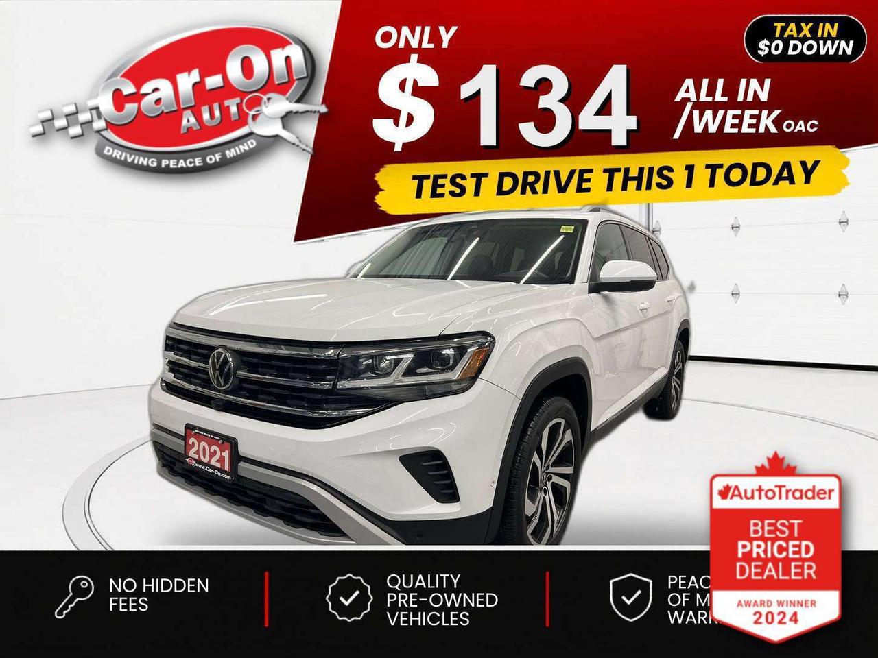 $0 DOWN $134/WEEK ALL IN INCLUDING ONTARIO TAXES O.A.C* ONLY 81,000KMS!! LOADED EXECLINE ALL-WHEEL DRIVE 7-PASSENGER W/ 3.6L V6!! Leather, panoramic sunroof, heated/cooled front seats & heated rear seats, heated steering, active park assist, 8-inch touchscreen w/ navigation, Android Auto/ Apple CarPlay,, 20-inch alloys, remote start, blind spot monitor, rear cross-traffic alert, pre-collision system, lane keep assist, adaptive cruise control, backup camera w/ front & rear park sensors,  three-zone climate control, wireless charger, tow package, automatic headlights w/ auto highbeams, rain-sensing wipers, power liftgate, full power group incl. power driver & passenger seats w/ driver memory, leather-wrapped steering wheel, rear sunshades, keyless entry w/ push start, Bluetooth and Sirius XM!!*This car was used as a previous daily rental*