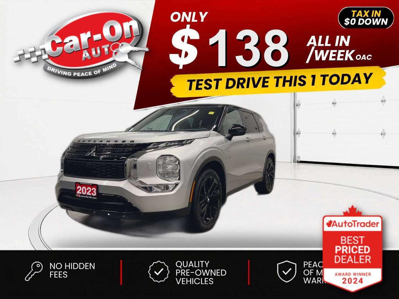 $0 DOWN $138/WEEK ALL IN INCLUDING ONTARIO TAXES O.A.C* NOIR All-Wheel Drive 7-Passenger w/ Leather-trimmed seats, panoramic sunroof, heated seats & steering, Android Auto/ Apple CarPlay, 20-inch black alloys, blind spot monitor, rear cross-traffic alert, pre-collision system, lane departure alert, backup camera w/ rear park sensors, three-zone climate control, keyless entry w/ push start, paddle shifters, power liftgate, full power group incl. power driver seat, automatic headlights w/ auto highbeams, cruise control, Bluetooth, drive mode selector and Sirius XM!!