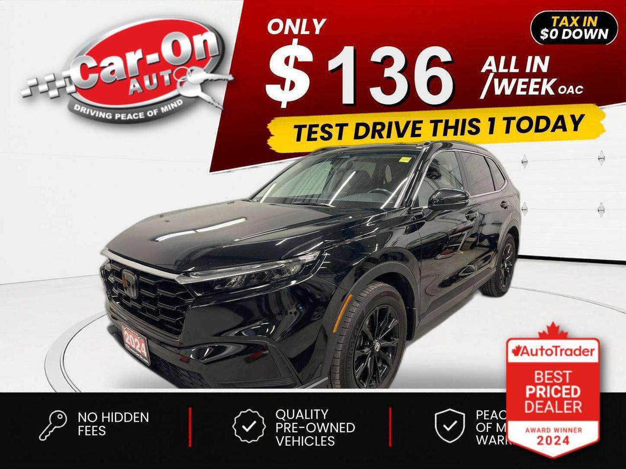 $0 DOWN $136/WEEK ALL IN INCLUDING ONTARIO TAXES O.A.C* Sport All-Wheel Drive w/ Sunroof, heated seats & steering, Android Auto/ Apple CarPlay, remote start, 18-inch black alloys, adaptive cruise control, blind spot monitor, rear cross-traffic alert, traffic sign recognition, pre-collision system, traffic jam assist, lane departure warning, backup camera, dual-zone climate control, keyless entry w/ push start, power liftgate, full power group incl. power seat, automatic headlights w/ auto highbeams, Bluetooth and drive mode selector!!*This car was used as a previous daily rental*