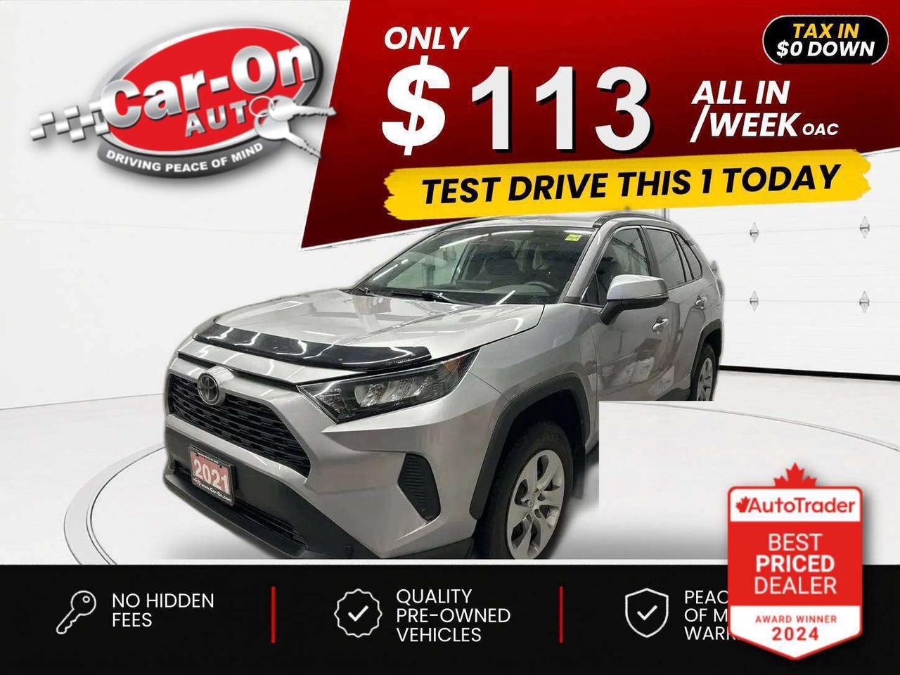 $0 DOWN $113/WEEK ALL IN INCLUDING ONTARIO TAXES O.A.C* Heated seats, Android Auto/ Apple CarPlay, adaptive cruise control, blind spot monitor, rear cross-traffic alert, pre-collision system, lane departure warning, backup camera, air conditioning, keyless entry, power locks, power mirrors, power windows, automatic headlights w/ auto highbeams, Bluetooth and drive mode selection!!*This car was used as a previous daily rental*