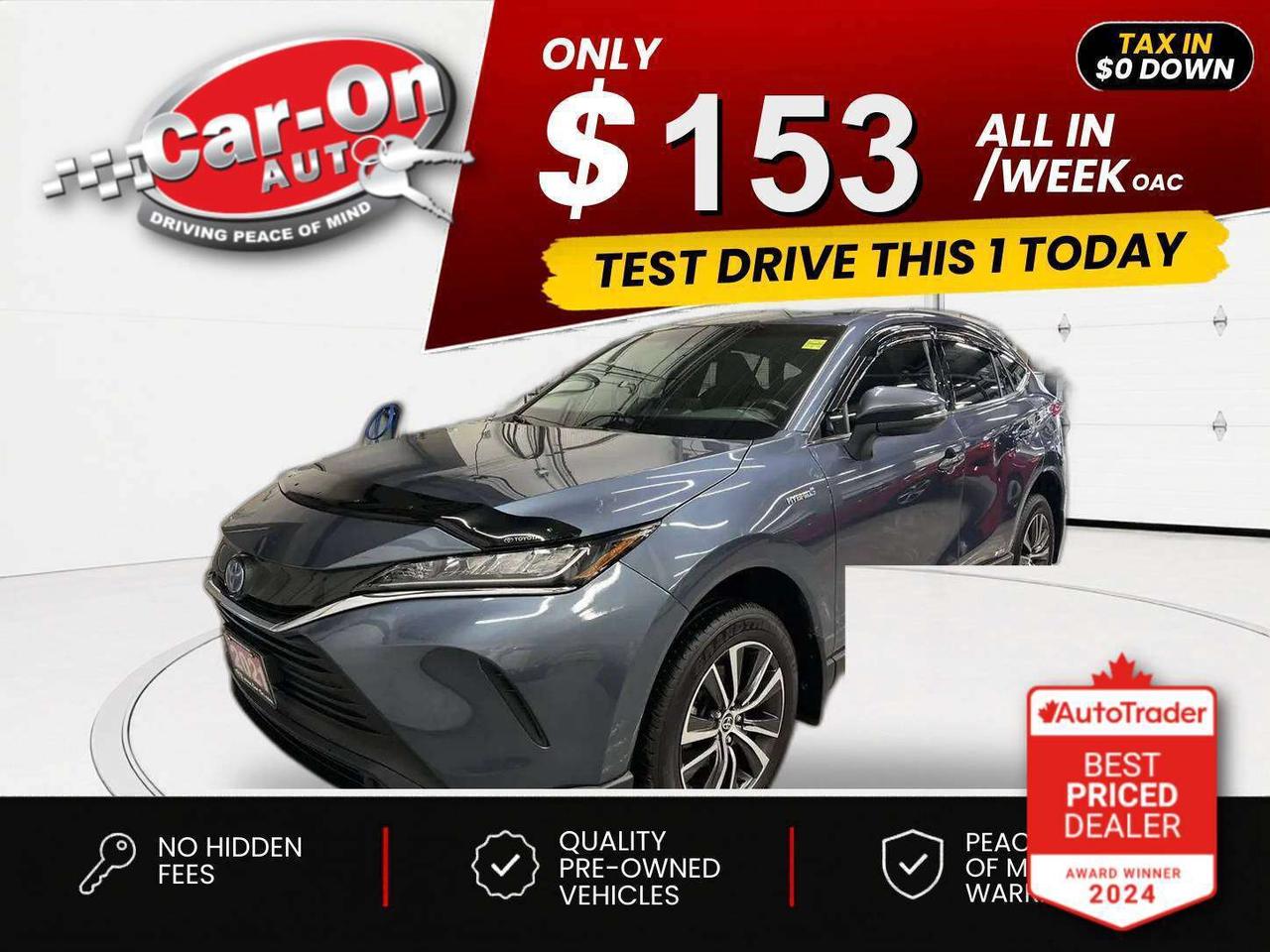 $0 DOWN $153/WEEK ALL IN INCLUDING ONTARIO TAXES O.A.C* ONLY 37,000KMS!! Hybrid All-Wheel Drive w/ Heated seats, Android Auto/ Apple CarPlay, 18-inch alloys, wireless charger, adaptive cruise control, blind spot monitor, rear cross-traffic alert, pre-collision system, lane departure warning, backup camera, dual-zone climate control, keyless w/ push start, power adjustable steering column, power liftgate, full power group incl. power driver seat, automatic headlights w/ auto highbeams, Bluetooth and Sirius XM!!