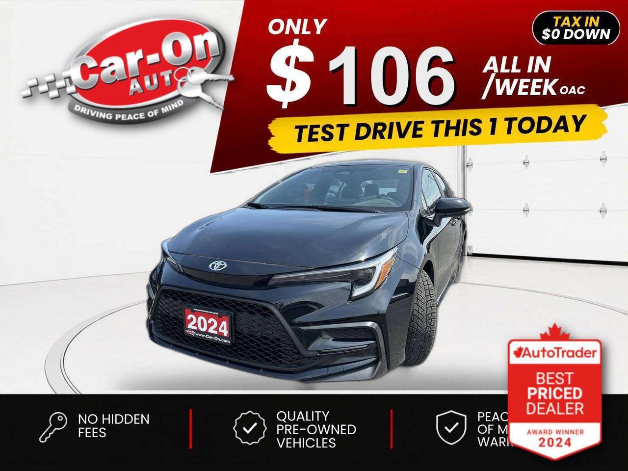 $0 DOWN $106/WEEK ALL IN INCLUDING ONTARIO TAXES O.A.C* ONLY 12,000KMS!! SE w/ Heated seats, Android Auto/ Apple CarPlay, adaptive cruise control, blind spot monitor, rear cross-traffic alert, pre-collision system, proactive driving assist, lane departure warning, backup camera, automatic climate control, keyless entry w/ push start,                                      power locks, power mirrors, power windows, automatic headlights w/ auto highbeams, Bluetooth and more!!This vehicle just landed and is awaiting a full detail and photo shoot. Contact us and book your viewing today!