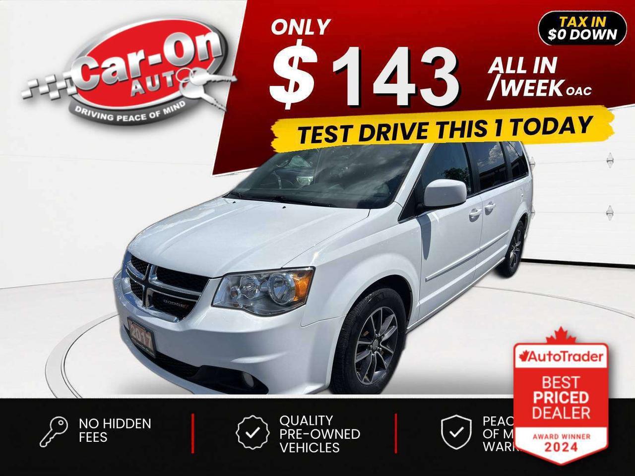 $0 DOWN $143/WEEK ALL IN INCLUDING ONTARIO TAXES O.A.C* ONLY 86,000KMS!! LOADED PREMIUM PLUS 7-PASSENGER!! Leather, rear DVD player, 17-inch alloys, backup camera, three-zone climate control, 2nd row stow n go captains chairs, keyless entry, power seat, power mirrors, power windows, power locks, cruise control, Bluetooth and more!!This vehicle just landed and is awaiting a full detail and photo shoot. Contact us and book your viewing today!