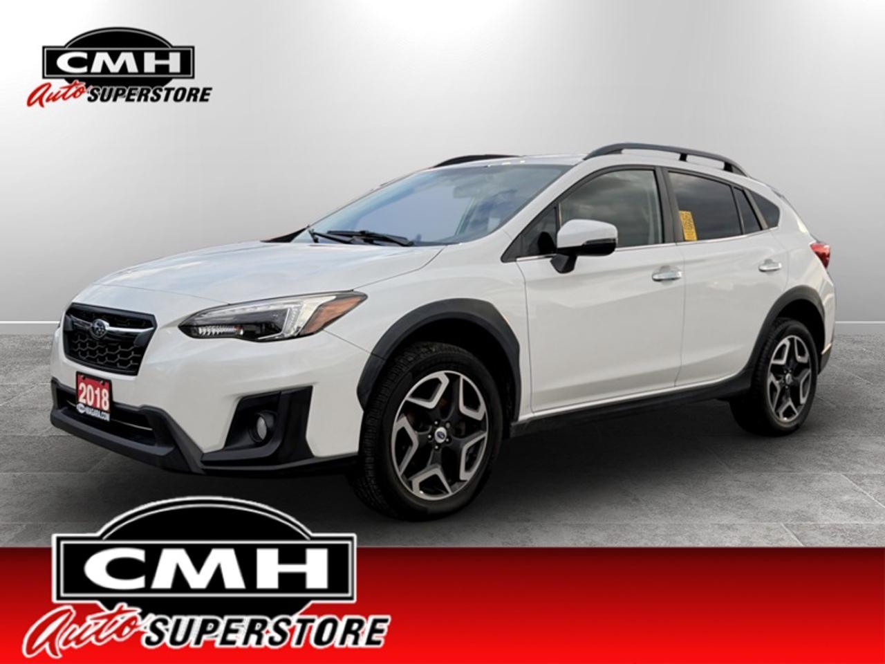 <b>Low Mileage!</b><br> <br> <br>CMH certifies that all vehicles meet DOUBLE the Ministry standards for Brakes and Tires. The advertised price is the promotional financing price. For all other methods of payment, the selling price is $500 higher.<br><br> <br>This 2018 Subaru Crosstrek is for sale today.<br> <br>The 2018 Subaru Crosstrek is all-new from the ground up, inside and out and from top to bottom. The changes include a new platform with a new suspension system, a new Subaru BOXER engine and a new transmissions. The exterior has been redesigned that allows for a more spacious and comfortable cabin. With the value-packed Crosstrek, you have all the benefits of a true crossover that includes generous ground clearance, ample cargo space and excellent versatility, dare we say the perfect package?<br> <br>This low mileage wagon has just 49,991 km. Its Crystal White Pearl in colour and is completely accident free based on the <a href=https://vhr.carfax.ca/?id=m5rdYwUmAFUqpFC5rKKtsvoIs0ikpfmT target=_blank>CARFAX Report</a>. It has an Automatic transmission and is powered by a 152HP 2.0L 4 Cylinder Engine. <br> <br> Our Crosstreks trim level is Limited CVT. As Subarus top model, this Crosstrek Limited receives steering responsive LED headlights, leather seats, a power sunroof and Subarus rear/side vehicle detection system. It also has a larger 8 inch colour touch screen with built in navigation system and Apple Carplay plus Android Auto. It also includes unique aluminum alloy wheels, a proximity key with push button start, power heated front seats, SiriusXM, front fog lights and an additional 6.3 inch multifunction colour display plus so much more.<br> <br>To apply right now for financing use this link: <a href=https://www.cmhniagara.com/financing/ target=_blank>https://www.cmhniagara.com/financing/</a><br> <br/><br>**PLEASE NOTE:** The functionality and condition of any accessories and aftermarket parts are not guaranteed by CMH Auto Superstore. Examples of such items include, but are not limited to: tonneau covers, radios, cameras, remote starts, vent visors, roof racks, winches, light bars, headlights/tail lights, center caps, running boards, etc. If an aftermarket part is safety-related and found to be defective, it will be replaced by a factory option.<br><b>**CMH Auto Superstore reserves the right to choose to repair, modify, or replace all aftermarket parts (example  headlights) or accessories at its sole discretion.**</b><br><br>Trade-ins are welcome! Financing available OAC ! Price INCLUDES a valid safety certificate! Price INCLUDES a 60-day limited warranty on all vehicles except classic or vintage cars. CMH is a Full Disclosure dealer with no hidden fees. We are a family-owned and operated business for over 30 years! o~o