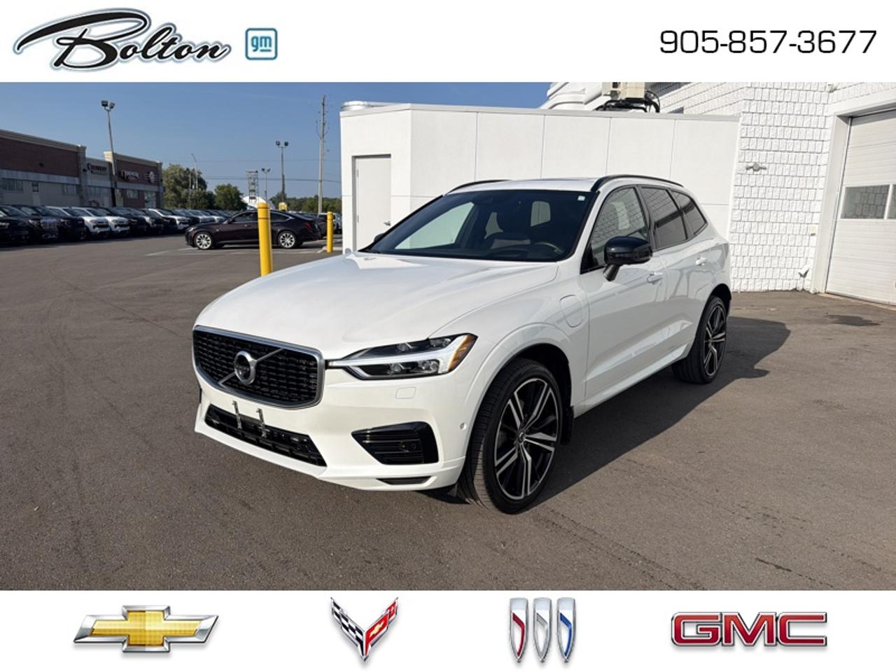 <b>BEAUTIFUL PLUG-IN HYBRID!<br>ONE OWNER<br>VERY CLEAN - MUST SEE</b><br>  Our sales staff will help you find that used vehicle you have been looking for - come see us today!<br> <br>Experience unrivaled luxury and safety on the go with this attractive Volvo XC60. This 2020 Volvo XC60 is fresh on our lot in Bolton.<br> <br>Bold and exceptional exterior styling with an exquisitely crafted interior space make this Volvo XC60 a strongly compelling option in the highly competitive luxury crossover SUV segment. With an impressive amount of safety and driver-assistive technology, unrivaled performance and an abundance of occupant space and cargo volume, this Volvo XC60 is more than ready for your next family adventure.<br> <br>This low mileage SUV has just 73,876 km. Its Crystal White Tricoat in colour and is completely accident free based on the <a href=https://vhr.carfax.ca/?id=G6DcueSMIMJJmzZWhsqSawPNWL7JLiJV target=_blank>CARFAX Report</a>. It has an Automatic transmission and is powered by a 400HP 2.0L 4 Cylinder Engine. It may have some remaining factory warranty, please check with dealer for details.<br> <br>To apply right now for financing use this link: <a href=http://www.boltongm.ca/?https://CreditOnline.dealertrack.ca/Web/Default.aspx?Token=44d8010f-7908-4762-ad47-0d0b7de44fa8&Lang=en target=_blank>http://www.boltongm.ca/?https://CreditOnline.dealertrack.ca/Web/Default.aspx?Token=44d8010f-7908-4762-ad47-0d0b7de44fa8&Lang=en</a><br> <br/><br>Call 1-877-626-5866 NOW before this vehicle is sold!!! 
*No Hassles, No Haggles, No Admin Fees,* *JUST OUR BEST PRICE, FIRST*!!!
*** GOOD CREDIT, BAD CREDIT, NO CREDIT, LET OUR FINANCE MANAGERS SHOW YOU THE DIFFERENCE THAT BUYING FROM BOLTON GM WILL MAKE, WE SPECIALIZE IN REBUILDING YOUR CREDIT!!!!*** 
Bolton GM is Only 15 minutes from Hwy 9, 400, 427 and 410
See our complete inventory at www.boltongm.ca
<br> Come by and check out our fleet of 20+ used cars and trucks and 110+ new cars and trucks for sale in Bolton.  o~o