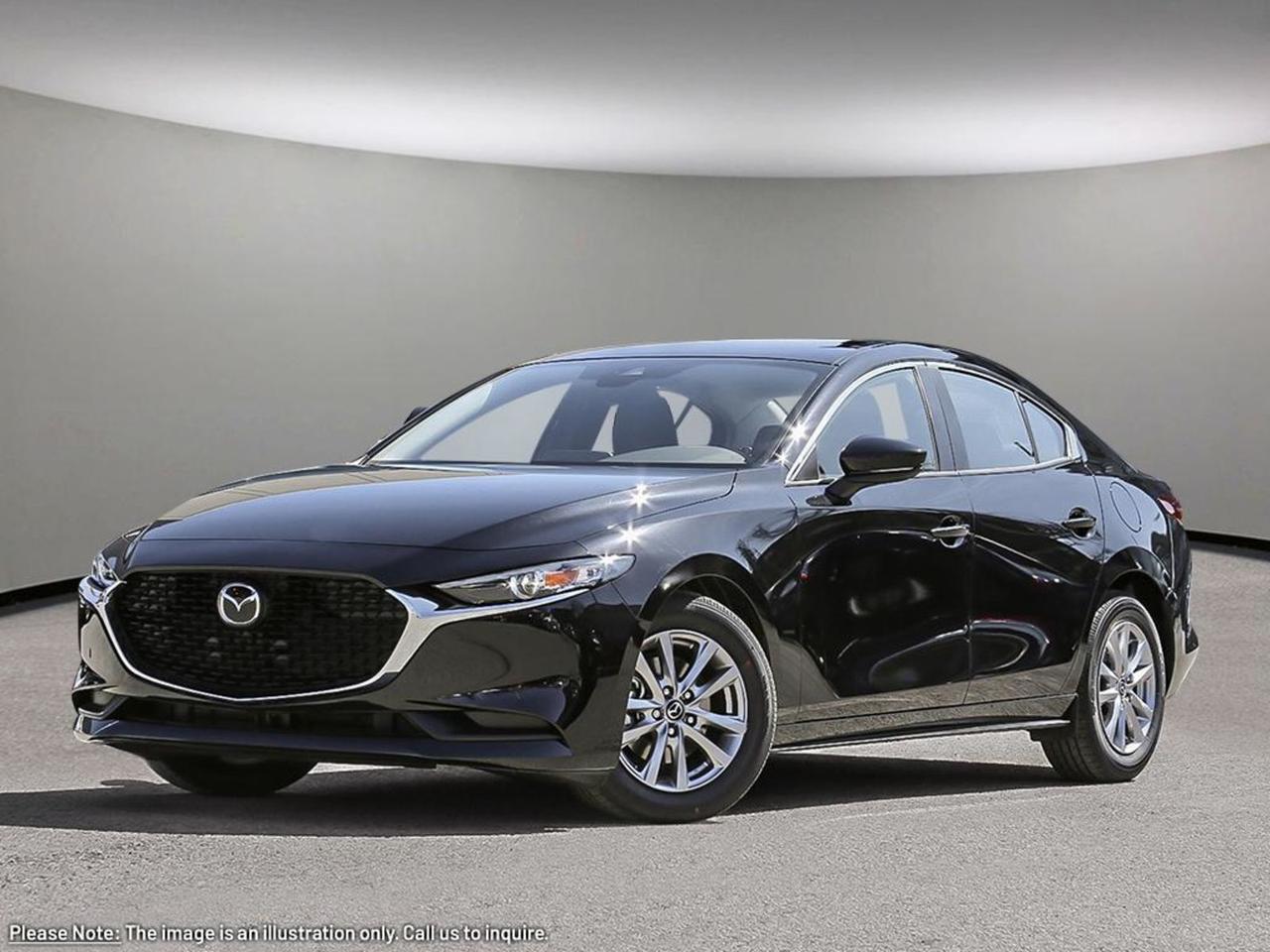 **2026 Mazda3GSiACTIVAWD  BlackonBlack Elegance**Step into the new 2026 Mazda3GSiACTIV AWD and experience the perfect balance of dynamic performance and refined comfortall wrapped in a sleek, allblack exterior with matching black leatherette interior. Powered by a responsive 2.5L SKYACTIVG DOHC I4 paired with a 6speed SKYACTIVDrive automatic, this model delivers confident acceleration while the fulltime AWD keeps you planted on every road surface.**Why it stands out**- **AllWeather Confidence:** Automatic fulltime AWD, allspeed ABS, tractioncontrol, and a robust electronic stability system give you grip and stability in rain, snow or dry pavement. - **Premium Comfort:** Heated front seats with three heat settings, a leatherettetrimmed cabin, and a heated steering wheel keep you cozy on cold mornings. - **CuttingEdge Connectivity:** Wireless AppleCarPlay & AndroidAuto, a 10.2inch primary touchscreen, Mazda Connected Vehicle Services, and a Qicompatible wireless charging pad let you stay connected without a cable. - **Safety Suite:** Mazdas iACTIV® safety package includes lanedeparture prevention, blindspot monitoring, forwardcollision mitigation, pedestrianimpact protection, and driverattention alertplus 10 airbags and a rearview camera for peace of mind. - **Sporty Appearance:** 16inch silvermetallic alloy wheels, projectorbeam LED headlights with autohighbeam, and a black grille with chrome accents give the car a confident, modern stance. All of this is packed into a practical hatchback with 5seat flexibility, 6040 splitfold rear seats, and a compact spare tire tucked under the cargo floorperfect for city life and weekend getaways alike.**Ready to feel the joy of driving?** Visit your GoMazda showroom today, take the 2026 Mazda3GSiACTIV AWD for a test drive, and discover how ZoomZoom meets everyday sophistication.Go Mazda is an AMVIC licensed business