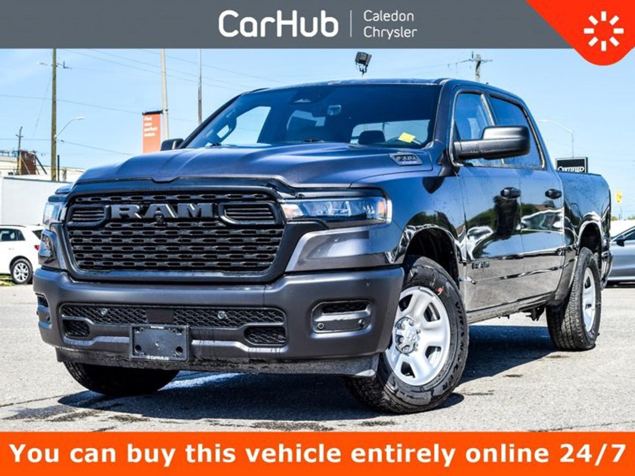 <p> This Ram 1500 delivers a Gas/Electric V-6 3.6 L/220 engine powering this Automatic transmission. ENGINE: 3.6L PENTASTAR VVT V6 W/ETORQUE  (STD), Wireless Phone Connectivity, Wheels: 18 x 7.5 Steel-Painted. <p>This Ram 1500 Comes Equipped with These Options <br /> Wheels w/Hub Covers, Voice Recorder, Vinyl Front 40/20/40 Bench Seat, Variable Intermittent Wipers, Valet Function, Urethane Gear Shifter Material, Transmission: 8-Speed Automatic (DFT), Transmission w/Driver Selectable Mode, Trailer Wiring Harness, Tires: 275/65R18 BSW All Season LRR. </p> <p>Drive Happy with CarHub<br>*** All-inclusive, upfront prices -- no haggling, negotiations, pressure, or games*** Purchase or lease a vehicle and receive a $1000 CarHub Rewards card for service *** All available manufacturer rebates have been applied and included in our sale price*** Purchase this vehicle fully online on CarHub websites</p> <p>Transparency Statement<br>USED VEHICLES:Online prices and payments are for finance purchases -- please note there is a $850 safety certification fee. if not Certified, then as per OMVIC Regulations the vehicle is deemed to be not drivable and Not Certified. Cash purchases for used vehicles have a $2,350 surcharge which includes the safety certification (the finance price + $2,350).NEW VEHICLES:New financed vehicles are subject to an $ 850 Processing Fee. New cars priced at over $100,000 including add-ons or accessories are subject to the additional federal luxury tax.While every effort is taken to avoid errors, technical or human error can occur, so please confirm vehicle features, options, materials, and other specs with your CarHub representative. This can easily be done by calling us or by visiting us at the dealership. CarHub used vehicles come standard with 1 key. If we receive more than one key from the previous owner, we include them with the vehicle. Additional keys may be purchased at the time of sale. Ask your Product Advisor for more details. Payments are only estimates derived from a standard term/rate on approved credit. Terms, rates and payments may vary. Prices, rates and payments are subject to change without notice. Please see our website for more details.</p></p>