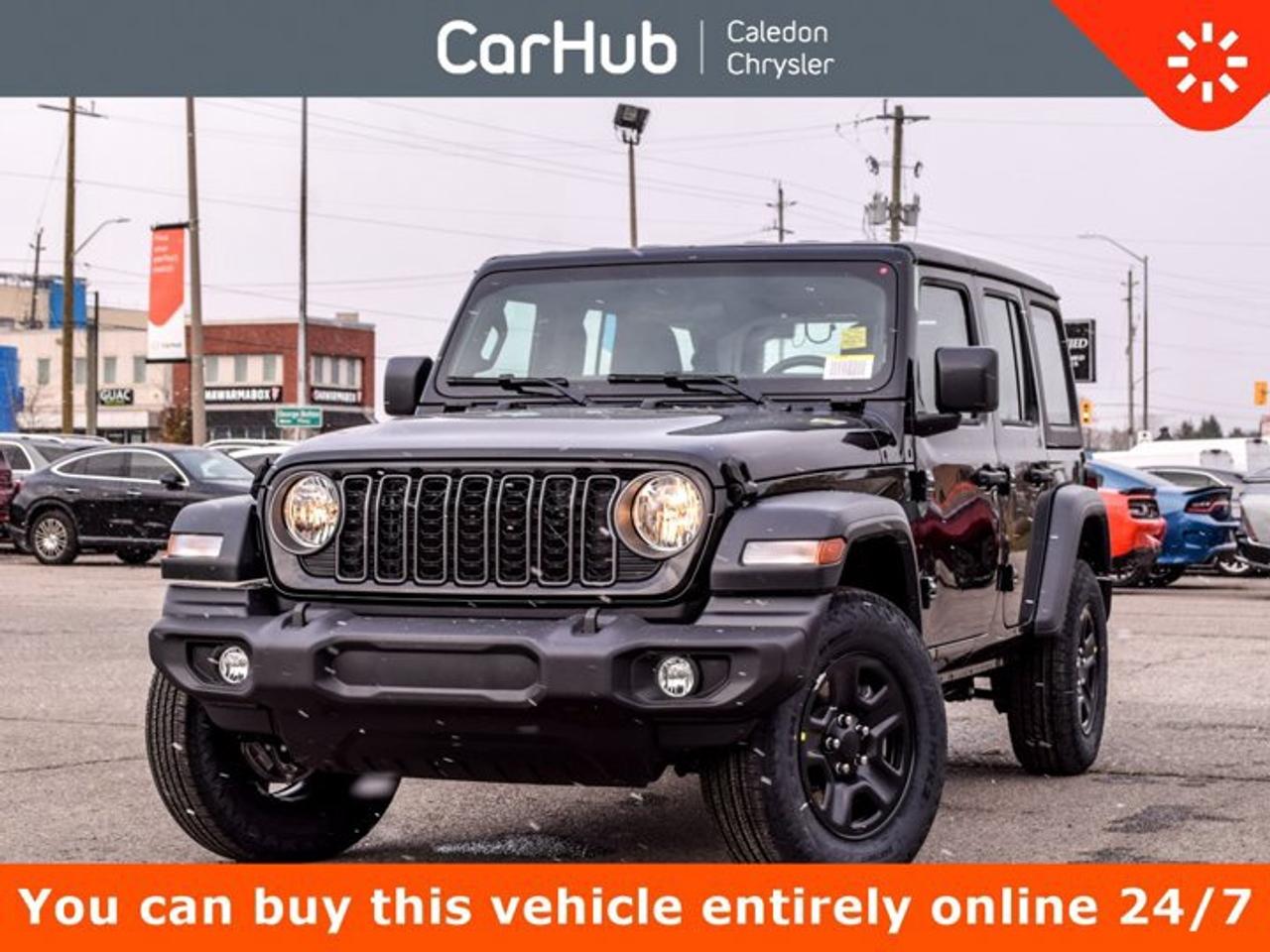 <p> Only 10 Miles! This Jeep Wrangler boasts a Intercooled Turbo Premium Gasoline I-4 2.0 L/122 engine powering its sleek transmission. Wireless Phone Connectivity, Window Grid Antenna, Wheels: 17 x 7.5 Black Steel Styled. <p> This Jeep Wrangler Features the Following Options <br /> Variable Intermittent Wipers, Urethane Gear Shifter Material, Trip Computer, Transmission: 6-Speed Manual, Towing Equipment -inc: Trailer Sway Control, Tires: 245/75R17 All-Season, Tire Specific Low Tire Pressure Warning, Tailgate/Rear Door Lock Included w/Power Door Locks, Swing-Out Rear Cargo Access, Streaming Audio. </p> <p>Drive Happy with CarHub<br>*** All-inclusive, upfront prices -- no haggling, negotiations, pressure, or games*** Purchase or lease a vehicle and receive a $1000 CarHub Rewards card for service *** All available manufacturer rebates have been applied and included in our sale price*** Purchase this vehicle fully online on CarHub websites</p> <p>Transparency Statement<br>USED VEHICLES:Online prices and payments are for finance purchases -- please note there is a $850 safety certification fee. if not Certified, then as per OMVIC Regulations the vehicle is deemed to be not drivable and Not Certified. Cash purchases for used vehicles have a $2,350 surcharge which includes the safety certification (the finance price + $2,350).NEW VEHICLES:New financed vehicles are subject to an $ 850 Processing Fee. New cars priced at over $100,000 including add-ons or accessories are subject to the additional federal luxury tax.While every effort is taken to avoid errors, technical or human error can occur, so please confirm vehicle features, options, materials, and other specs with your CarHub representative. This can easily be done by calling us or by visiting us at the dealership. CarHub used vehicles come standard with 1 key. If we receive more than one key from the previous owner, we include them with the vehicle. Additional keys may be purchased at the time of sale. Ask your Product Advisor for more details. Payments are only estimates derived from a standard term/rate on approved credit. Terms, rates and payments may vary. Prices, rates and payments are subject to change without notice. Please see our website for more details.</p></p>