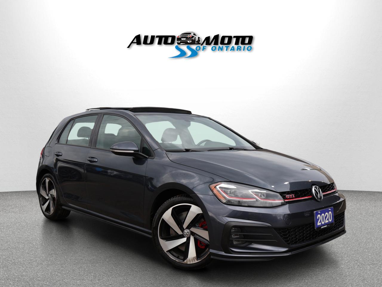 Used 2020 Volkswagen Golf GTI GTI CERTIFIED 6SP MAUNAL CAMERA NAV BLUETOOTH LEATHER HEATED SEATS SUNROOF CRUISE ALLOYS for sale in Burlington, ON