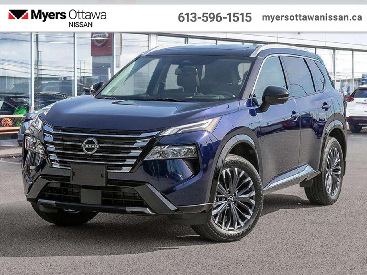 <b>Leather Seats!</b><br> <br> Capable of crossing over into every aspect of your life, this 2026 Rogue lets you stay focused on the adventure.<br> <br>Nissan was out for more than designing a good crossover in this 2026 Rogue. They were designing an experience. Whether your adventure takes you on a winding mountain path or finding the secrets within the city limits, this Rogue is up for it all. Spirited and refined with space for all your cargo and the biggest personalities, this Rogue is an easy choice for your next family vehicle.<br> <br>This Deep Ocean Blue SUV has an Automatic transmission. <br> <br> Our Rogues trim level is Platinum. Its sophisticated exterior features a power liftgate, panoramic sunroof, chrome and black accents, and a distinctive grille that enhances its modern appeal. Inside, premium quilted semi-aniline leather seats with heating and memory functions, a heated leather steering wheel, dual-zone automatic climate control, and a power-adjustable drivers seat create a comfortable and upscale cabin environment. The intuitive infotainment system includes a 12.3-inch high-definition touchscreen with navigation, Bose premium audio with ten speakers, wireless Apple CarPlay and Android Auto, Google built-in services, and a Wi-Fi hotspot for seamless connectivity. Convenience features like remote start, proximity key entry, and Intelligent Cruise Control make every drive effortless, while advanced safety systems such as ProPILOT Assist 1.1, Blind Spot Intervention, Intelligent Lane Intervention, Emergency SOS, and the Aerial View Camera System provide confidence and awareness on every journey. This vehicle has been upgraded with the following features: Leather Seats.<br><br> <br>To apply right now for financing use this link: <a href=https://www.myersottawanissan.ca/finance target=_blank>https://www.myersottawanissan.ca/finance</a><br> <br/>Total rebate of $5000 is reflected in the price. Incentives expire 2026-08-31. See dealer for details. <br> <br> <br>LEASING:<br><br>Estimated Lease Payment: $615/m <br>Payment based on 2.4% lease financing for 60 months with $0 down payment on approved credit. Total obligation $36,947. Mileage allowance of 16,000 KM/year. Offer expires 2026-08-31.<br><br><br><br> Come by and check out our fleet of 30+ used cars and trucks and 140+ new cars and trucks for sale in Ottawa.  o~o