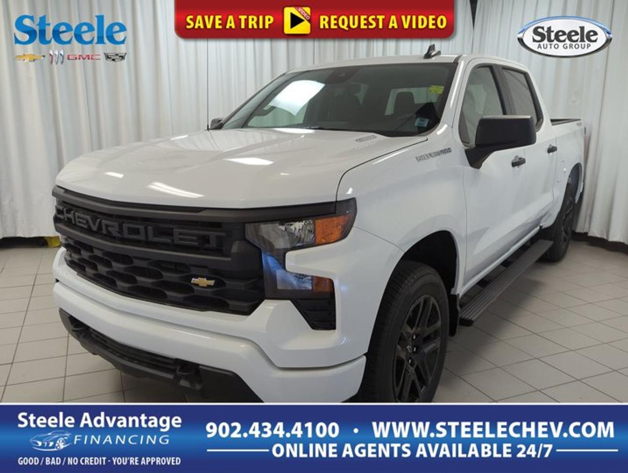Built to handle hard work and daily driving with ease, the 2026 Chevrolet Silverado 1500 Custom brings full-size truck strength, smart capability, and clean style to every trip. Finished in White with a Black interior, this four-door pickup at Steele Chevrolet Buick GMC in Dartmouth pairs a turbocharged 2.7-litre gas engine, automatic transmission, and four-wheel drive for confident performance in changing Canadian conditions.This 2026 Chevrolet Silverado 1500 Custom is a great fit for drivers who want a modern truck with real utility and straightforward equipment. Its bold stance, practical cabin layout, and useful towing-focused features make it ready for the jobsite, the cottage, or weekend hauling. With Tow/Haul Mode and a Trailer Brake Controller included, this truck is set up for serious work from day one.FEATURES OF THE Silverado 1500 CustomBold Custom styling with clean detailsFour-door cab for everyday practicalityAutomatic transmission for easy daily drivingFour-wheel drive for added tractionTRUCK FEATURESTow/Haul Mode supports controlled heavy pullingTrailer Brake Controller helps manage trailer brakingPickup box adds useful hauling versatilityFour-wheel drive aids traction on loose surfacesADVANCED SAFETY FEATURESFour-wheel drive adds grip in poor weatherTrailer Brake Controller supports steadier towing controlTow/Haul Mode helps manage loaded drivingStrong truck design inspires daily confidencePERFORMANCE AND EFFICIENCYTurbocharged 2.7-litre gas engine delivers strong torqueAutomatic transmission supports smooth power deliveryFour-wheel drive boosts traction on rough roadsBalanced power for work and commutingCOMFORT AND CONVENIENCEFour full doors improve cabin accessSpacious cabin supports workday practicalityBlack interior offers a clean lookEasy layout keeps key controls closeTECHNOLOGY AND CONNECTIVITYTrailer Brake Controller adds useful towing assistanceClear driver controls support quick operationAutomatic transmission simplifies stop-and-go travelFunctional truck design suits busy routinesCARGO SPACEOpen pickup box handles bulky cargoTruck bed suits tools and gearCabin offers room for personal itemsFour-door layout helps everyday flexibilityWHAT OTHER OWNERS LIKEStrong turbo torque for confident accelerationUseful towing features for trailer dutyFour-wheel drive confidence in all seasonsPractical cabin and truck bed versatilityThe 2026 Chevrolet Silverado 1500 Custom is designed for drivers who need capability without unnecessary fuss. The turbocharged 2.7-litre engine is well known for delivering strong low-end torque, which is especially useful when pulling a trailer, carrying equipment, or merging onto the highway. Paired with an automatic transmission, it offers smooth and controlled response in both city traffic and open-road driving.Its four-wheel-drive system adds confidence when roads turn wet, snowy, or uneven. That makes this truck a smart choice for Nova Scotia drivers who face changing weather and varied road surfaces throughout the year. The included Tow/Haul Mode helps the truck respond better under load by adjusting shift behaviour, while the Trailer Brake Controller gives the driver better command when towing a compatible trailer.Inside, the Black interior keeps the cabin looking simple and purposeful. The four-door configuration adds convenience for passengers, work crews, or family use, while also making it easier to load bags, gear, or daily essentials into the cab. This is a truck that blends practical space with the durability expected from a full-size Chevrolet pickup.For drivers shopping at Steele Chevrolet Buick GMC in Dartmouth, this 2026 Chevrolet Silverado 1500 Custom delivers the kind of straightforward capability that matters most. It looks sharp in White, works hard with its towing-focused equipment, and offers the traction and power needed for real Canadian driving demands.This 2026 Chevrolet Silverado 1500 Customs VIN is: 3GCPKBEK0TG444672 .